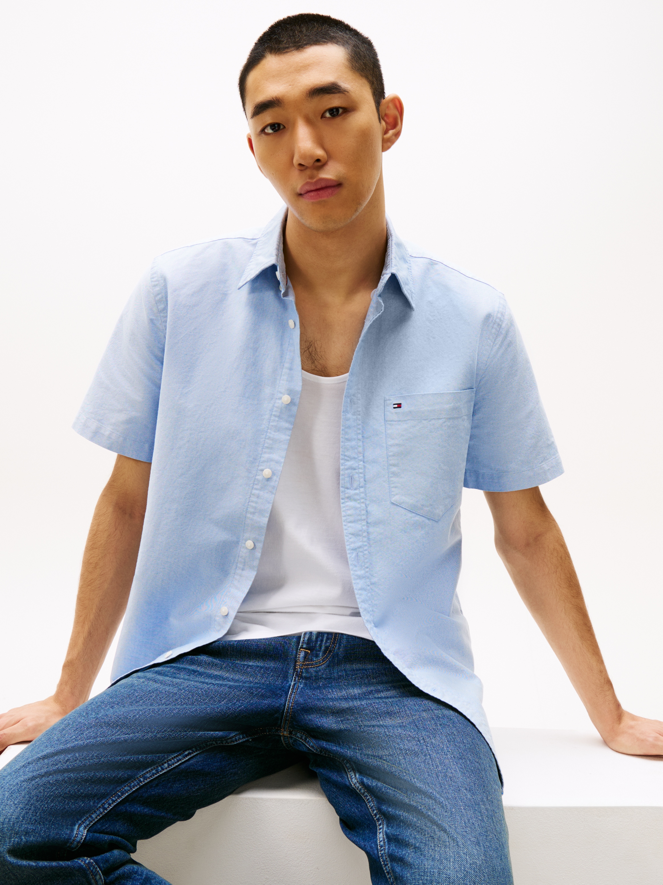 Tommy Hilfiger Kurzarmhemd »HERITAGE OXFORD RF SHIRT S/S« mit Button-down-Kragen, Regular Fit