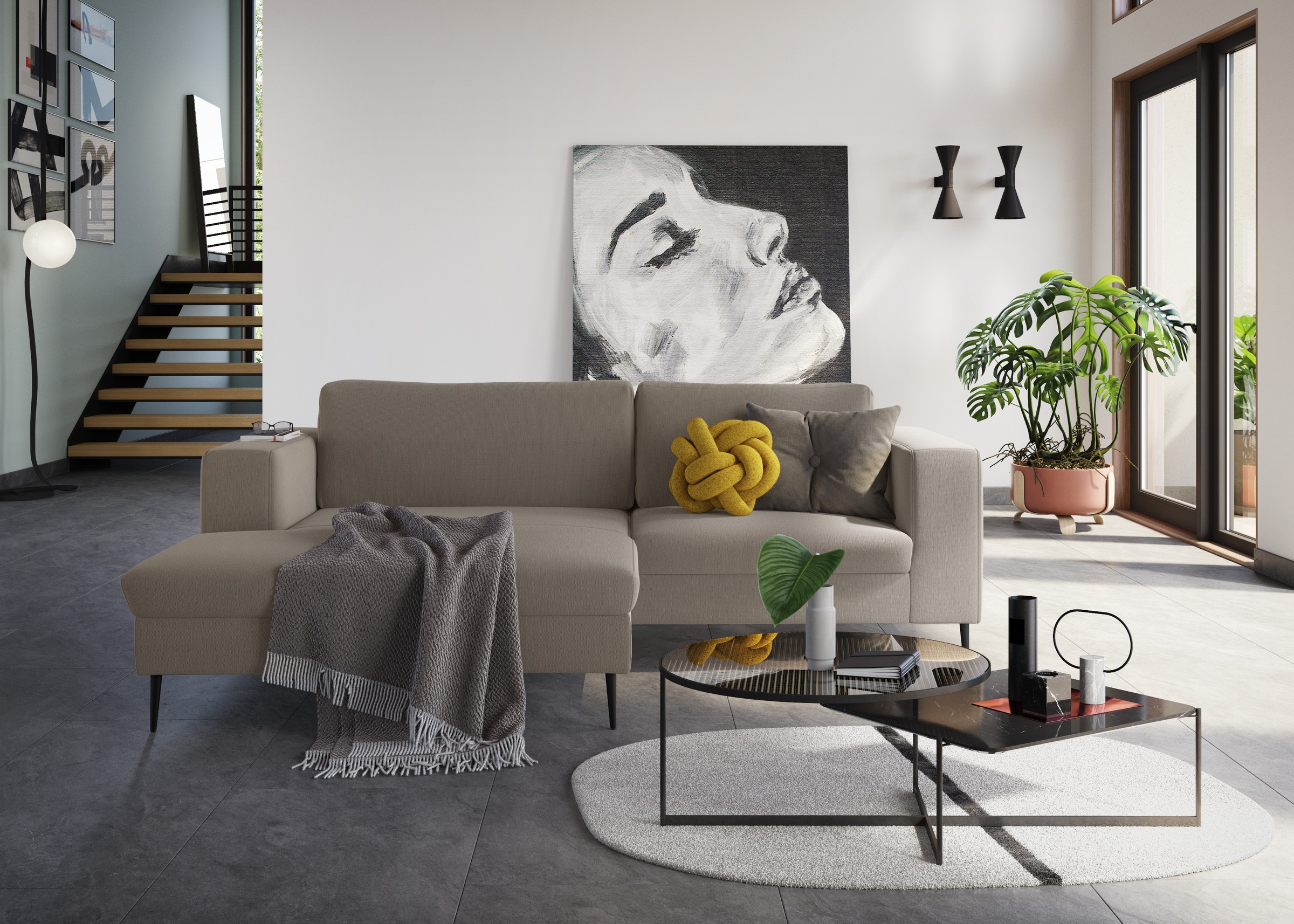 DOMO collection Ecksofa "Modica kompakt und elegant, Breite 244, L-Form", m günstig online kaufen