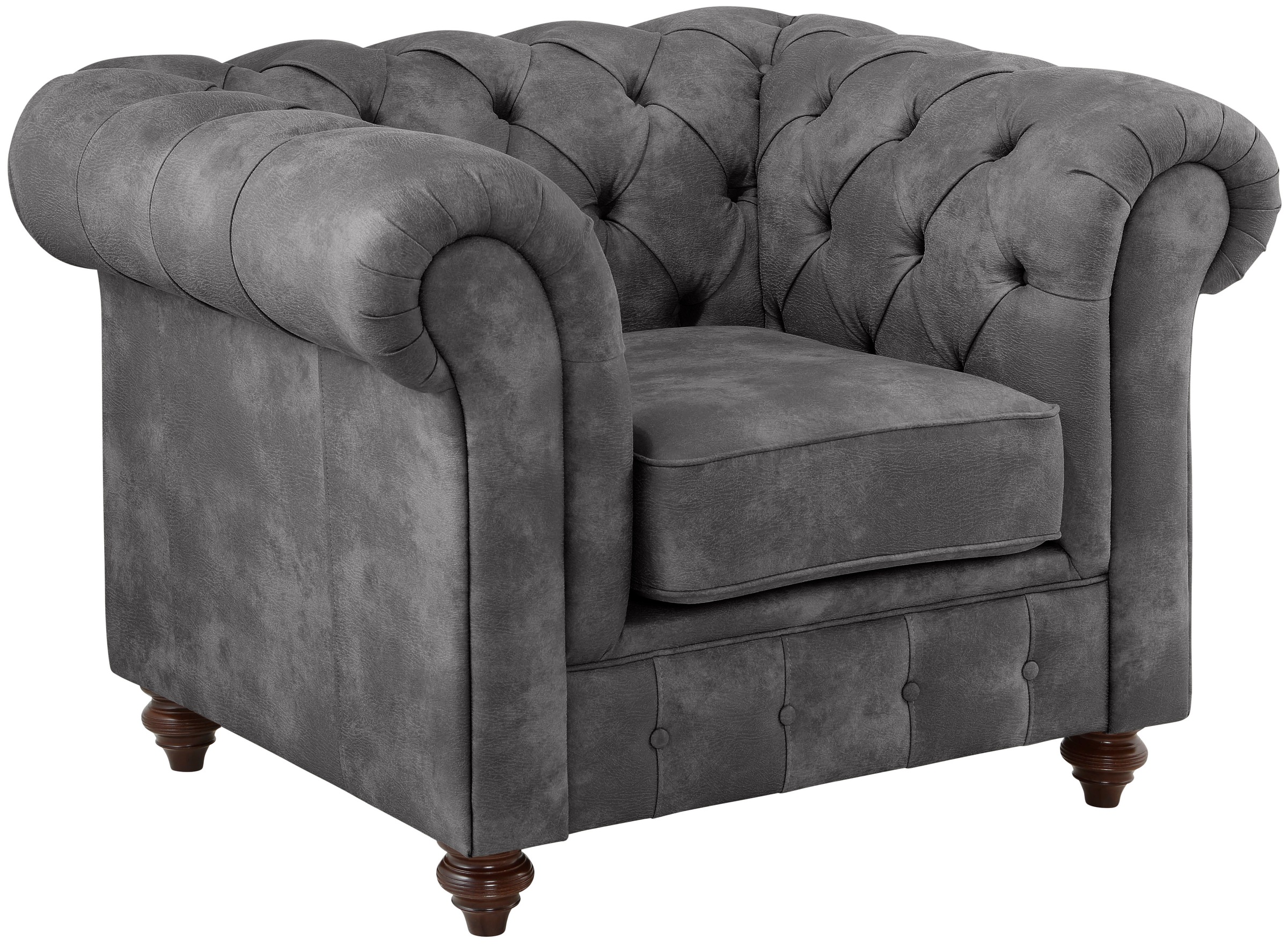 Home affaire Sessel »Chesterfield B/T/H: 105/69/74 cm«, mit hochwertiger Knopfheftung, auch in Leder