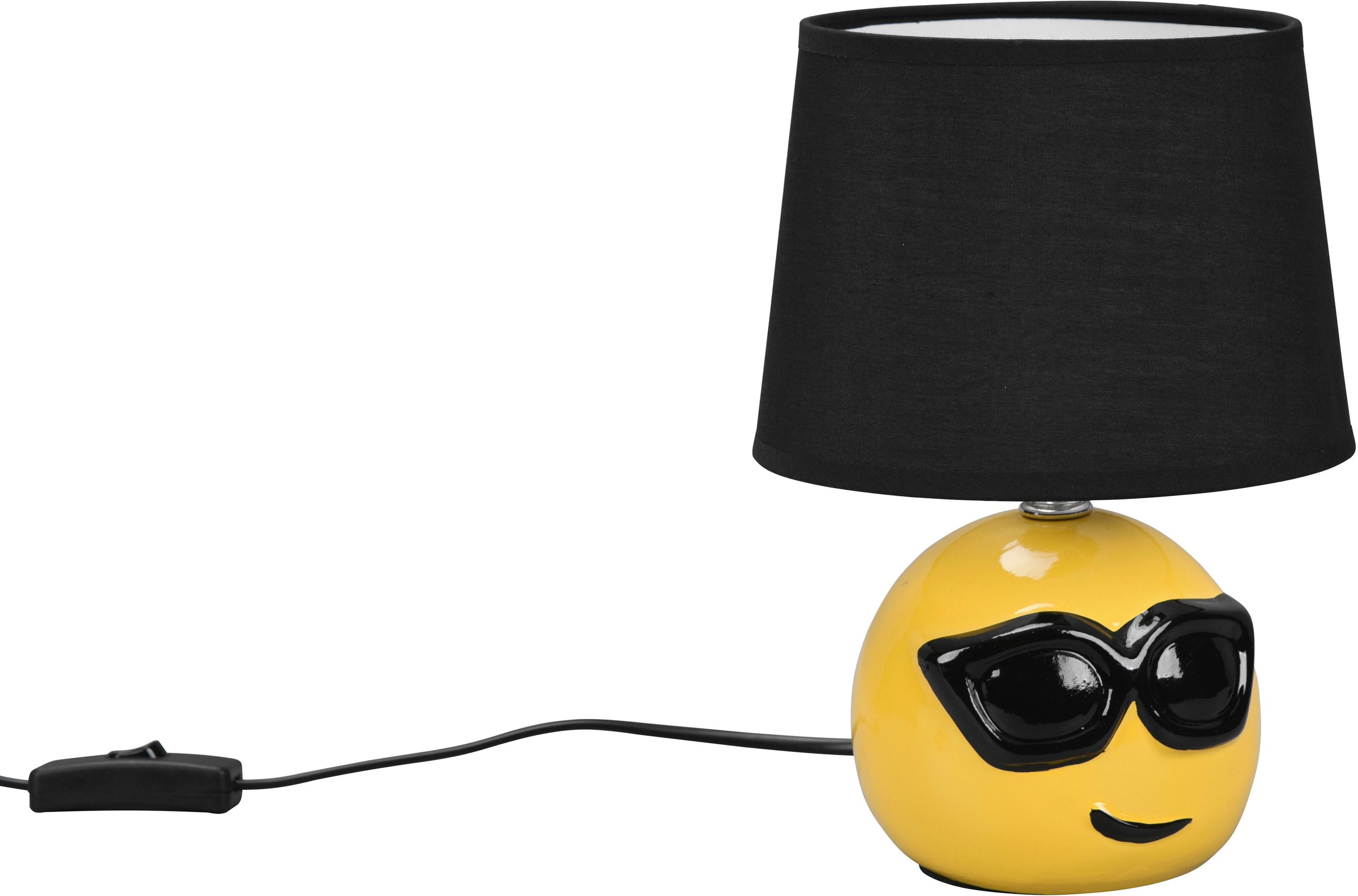 TRIO Leuchten Schreibtischlampe »Coolio«, 1 flammig, Leuchtmittel E14 | ohne Leuchtmittel, Deko Tischlampe Smiley-Look, Schnurschalter exkl 1xE14 max 10W Ø 18cm