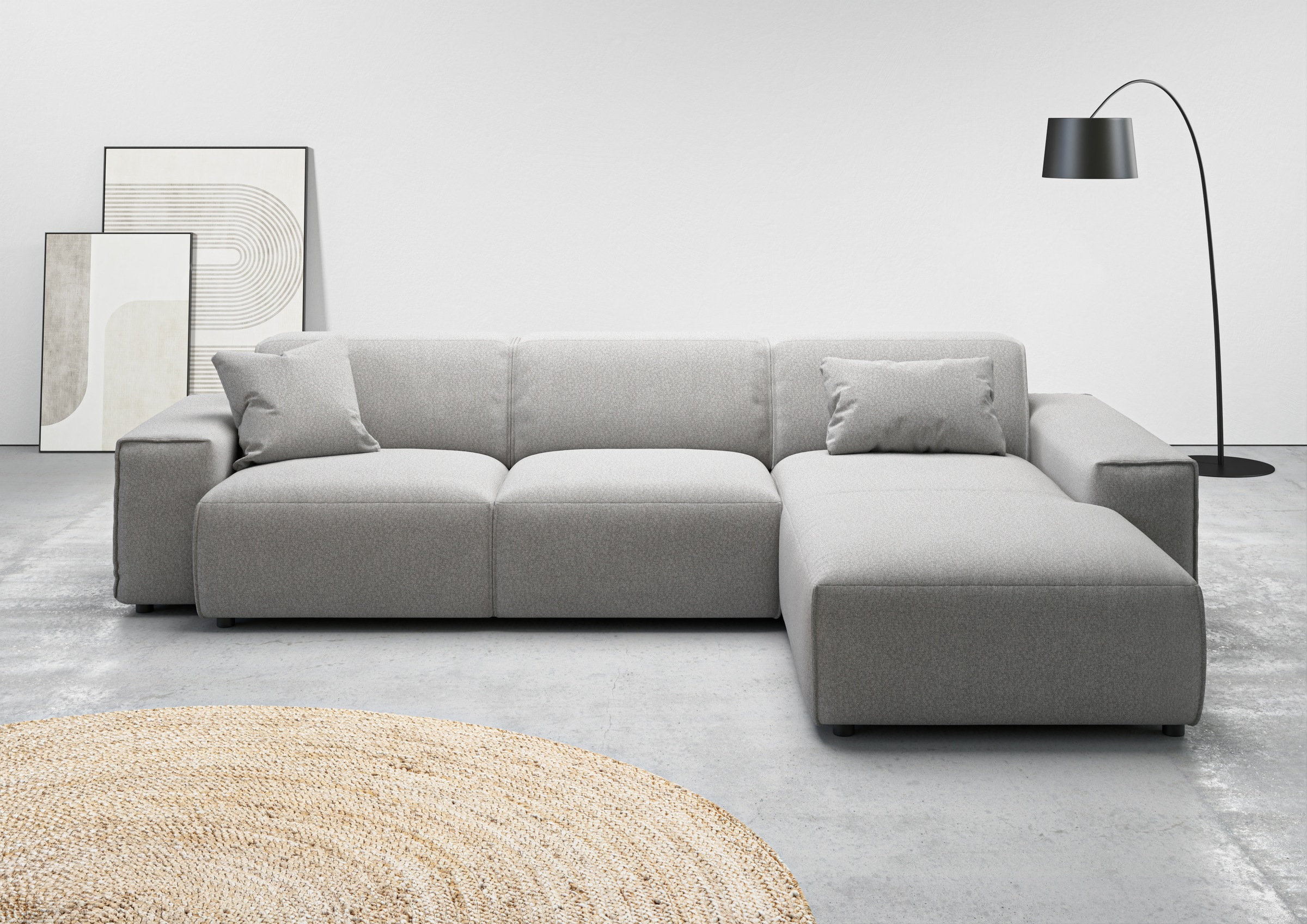 andas Ecksofa »Glimminge auch in Breitcord, Feincord, Bouclé + Easy care-Bezug«, L-Form, Breite 294, Zierkissen