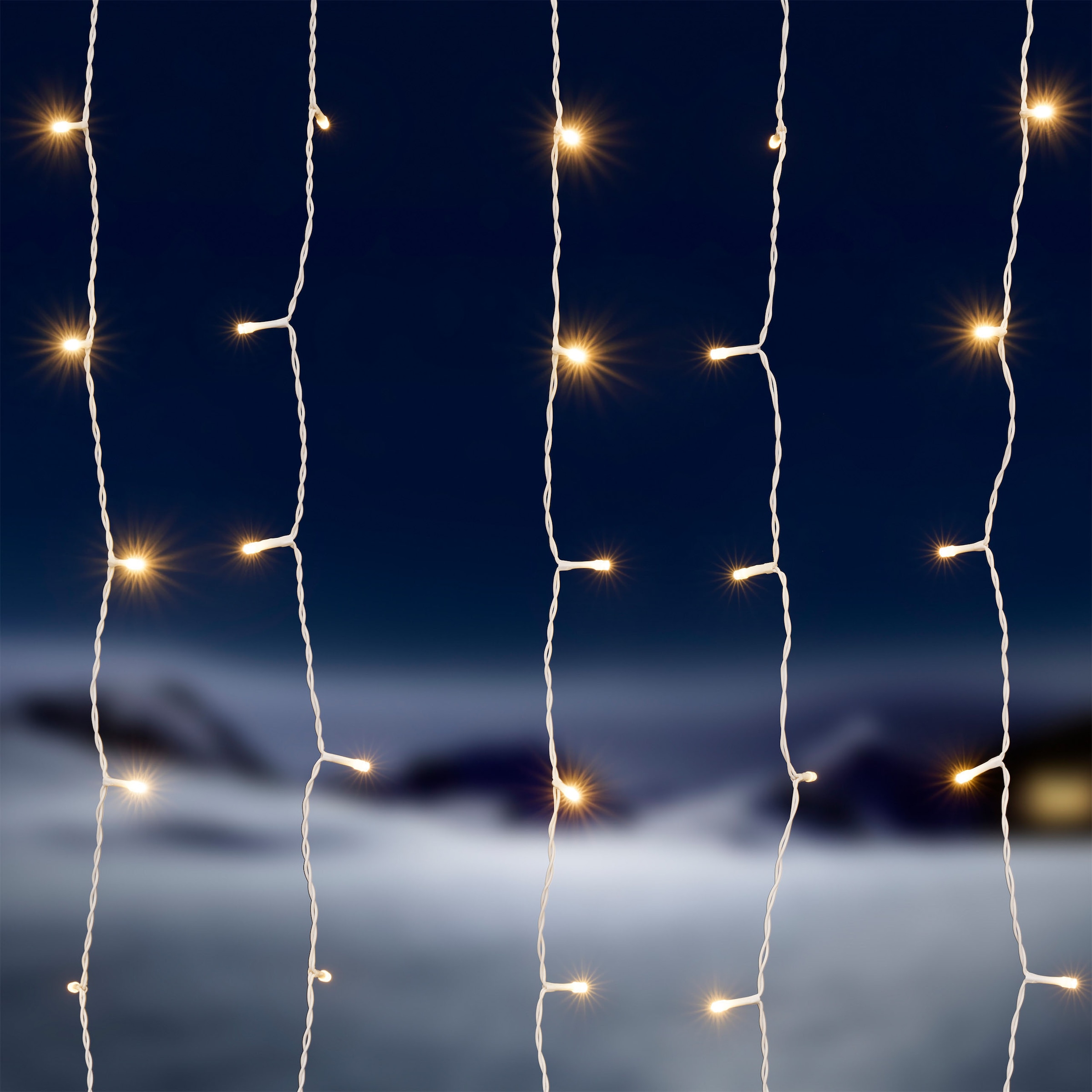 OTTO home LED-Lichtervorhang »Sanssa« Lichtervorhang, weiße Kabelfarbe, IP44, Timer, warmweiß