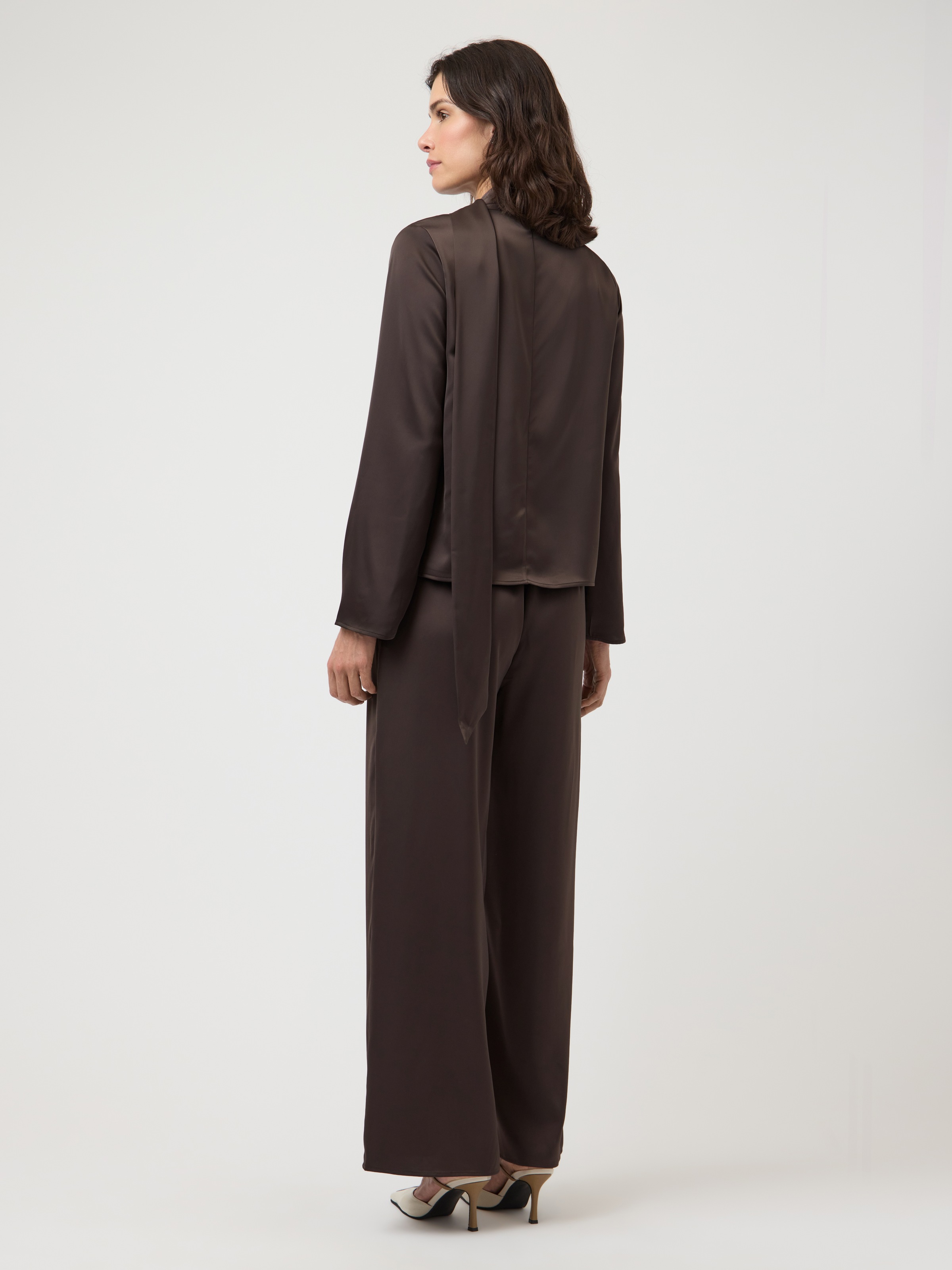 Y.A.S Anzughose »YASPELLA HW WIDE PANTS S. NOOS«  mit Stretch, glänzend