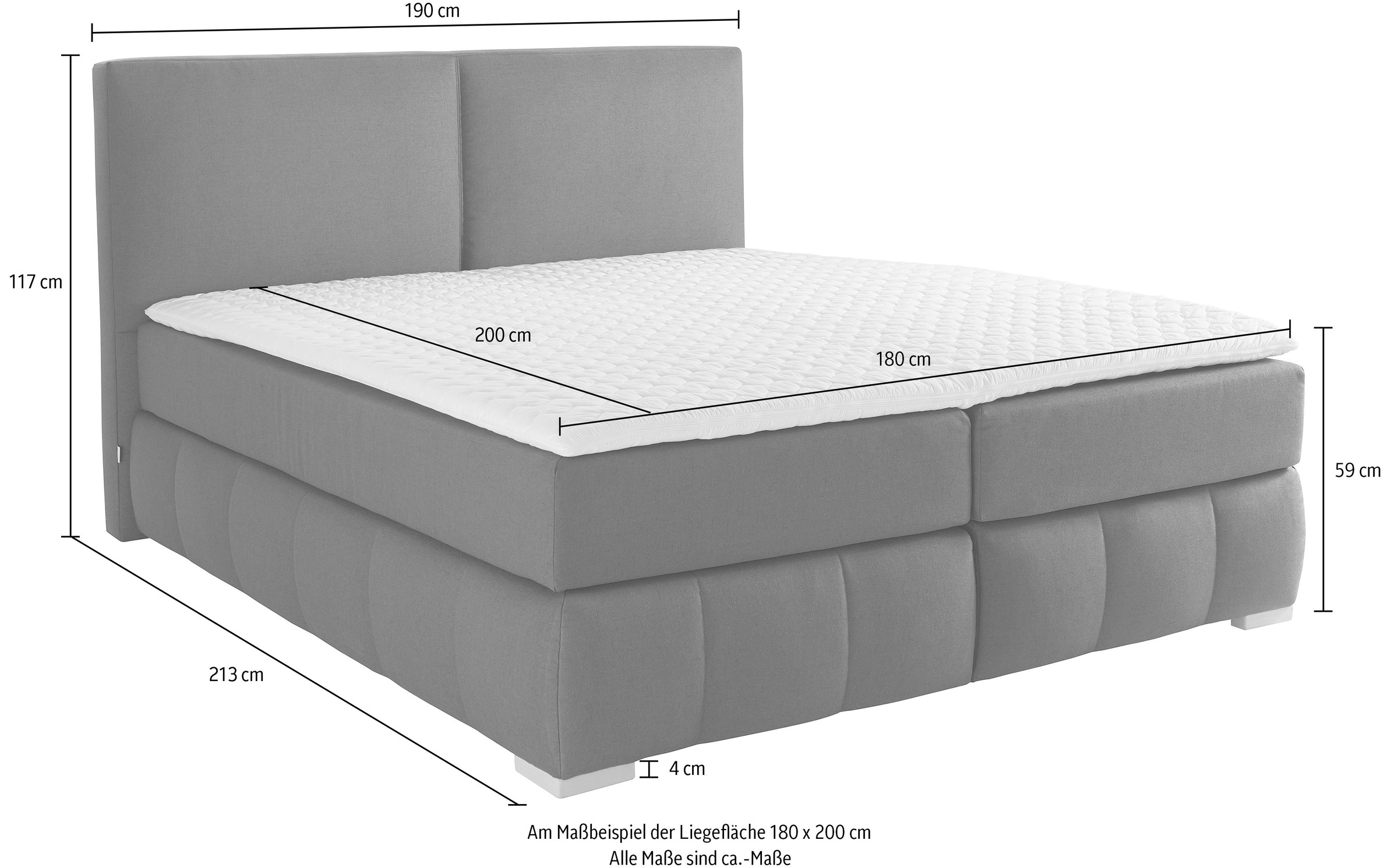 11. Bild von Guido Maria Kretschmer Home&Living Boxspringbett »Wehma«, inkl. Topper in 3 verschiedenen Matratzen, auch in Samtstoff