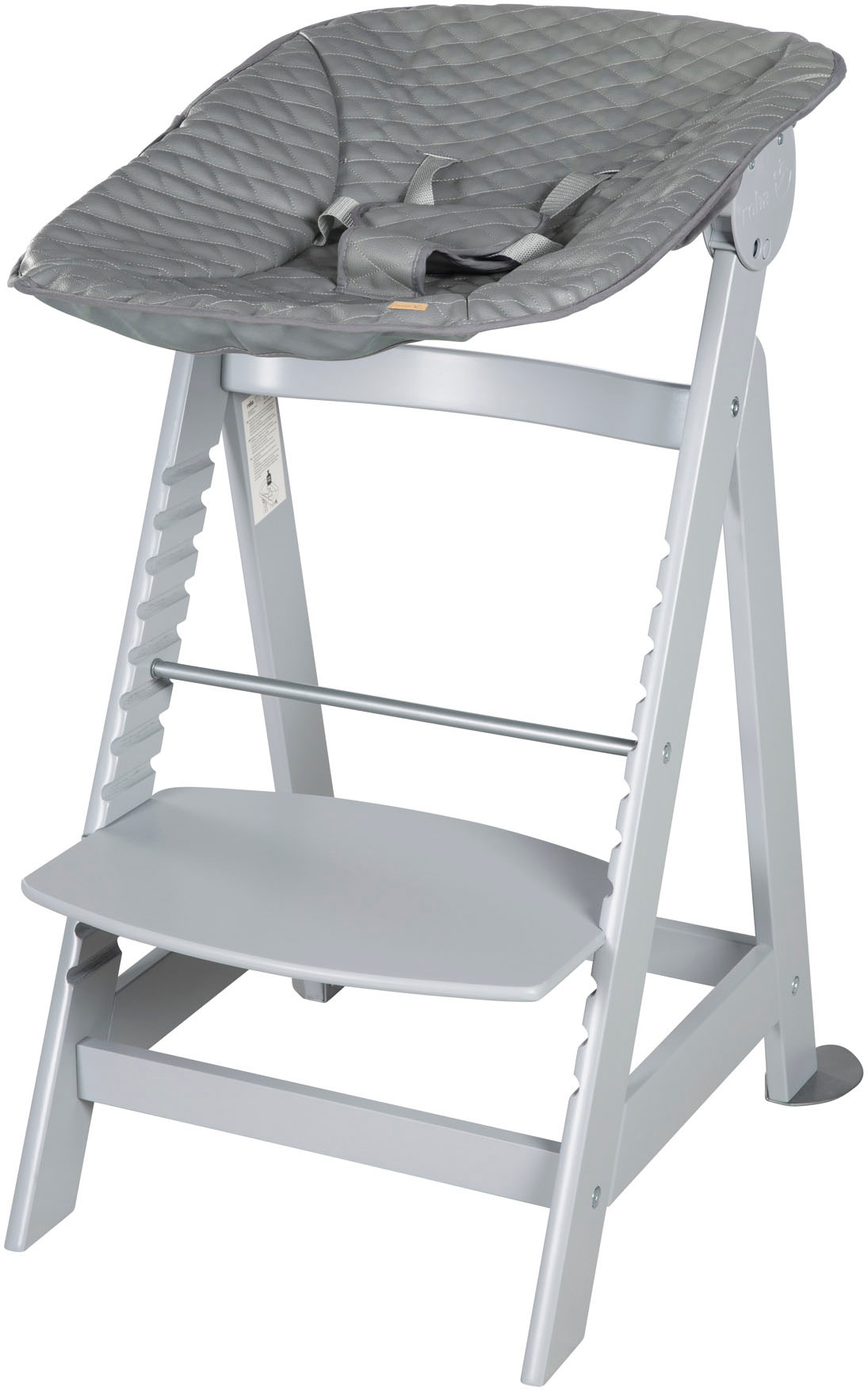 roba® Hochstuhl »Treppenhochstuhl 2-in-1 Set Born Up taupe«, mit Neugeborenen-Aufsatz, Stone gesteppt