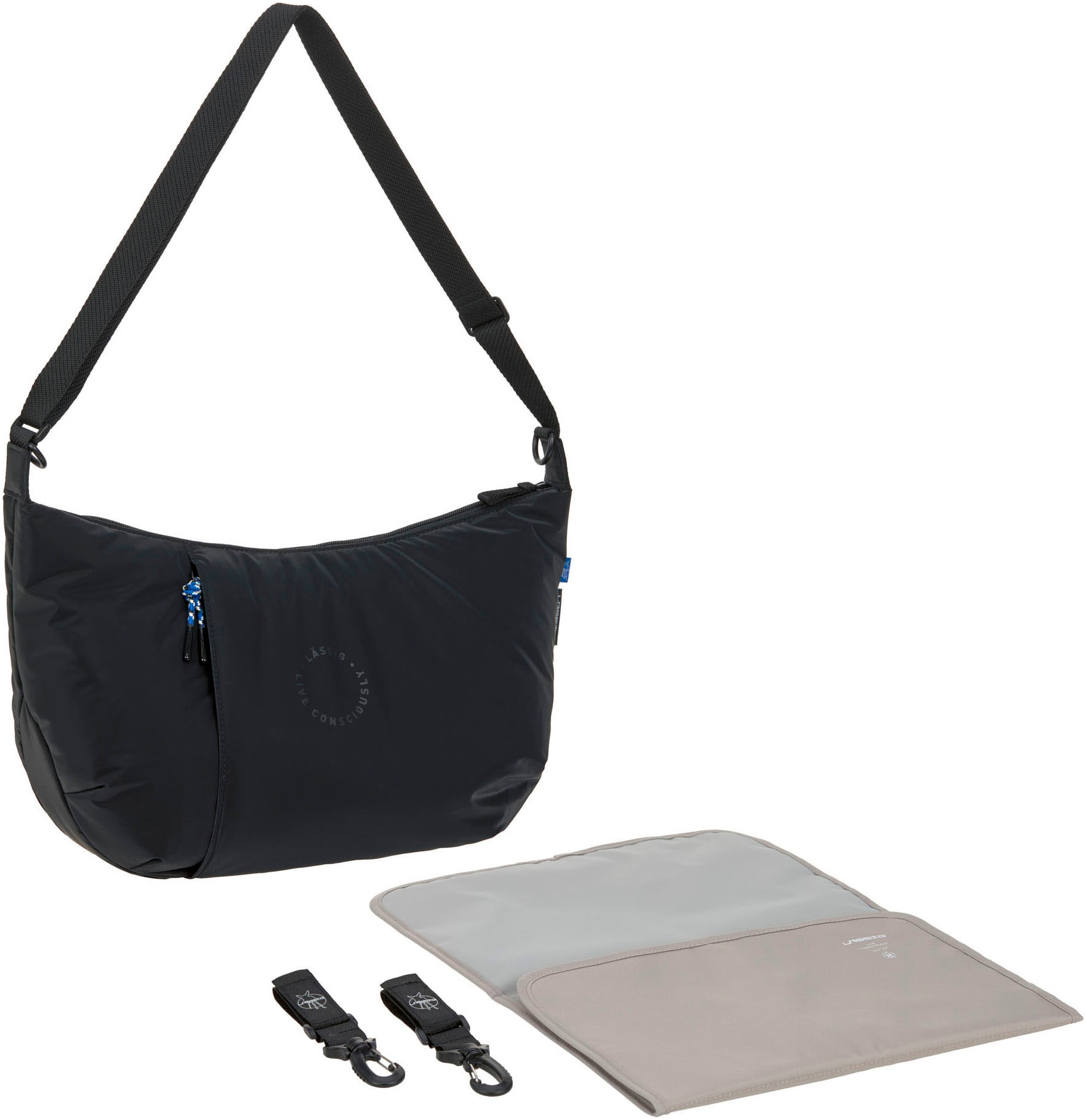 LÄSSIG Wickeltasche »Green Label, Lunua Bum Bag, black«, mit Wickelauflage