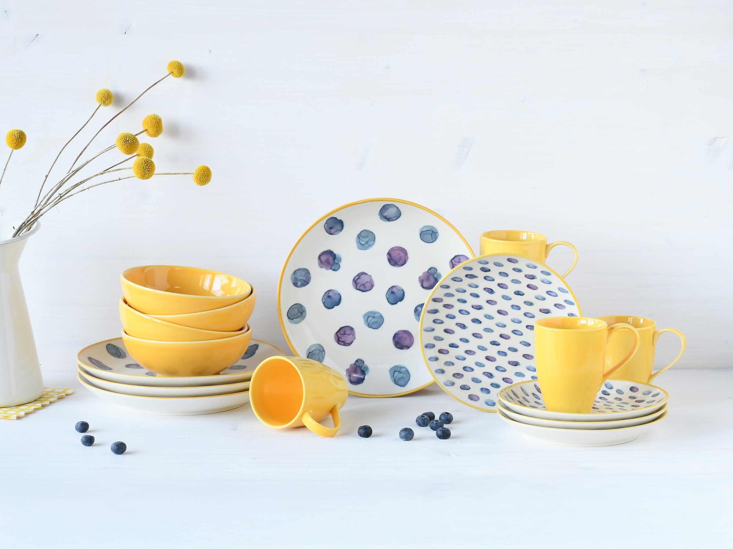 CreaTable Kombiservice »Maisie Bunt, Kombi-Service 16-tlg«, (Set, 16 tlg.), Dots, Polka Dots, Konfetti, Punkte