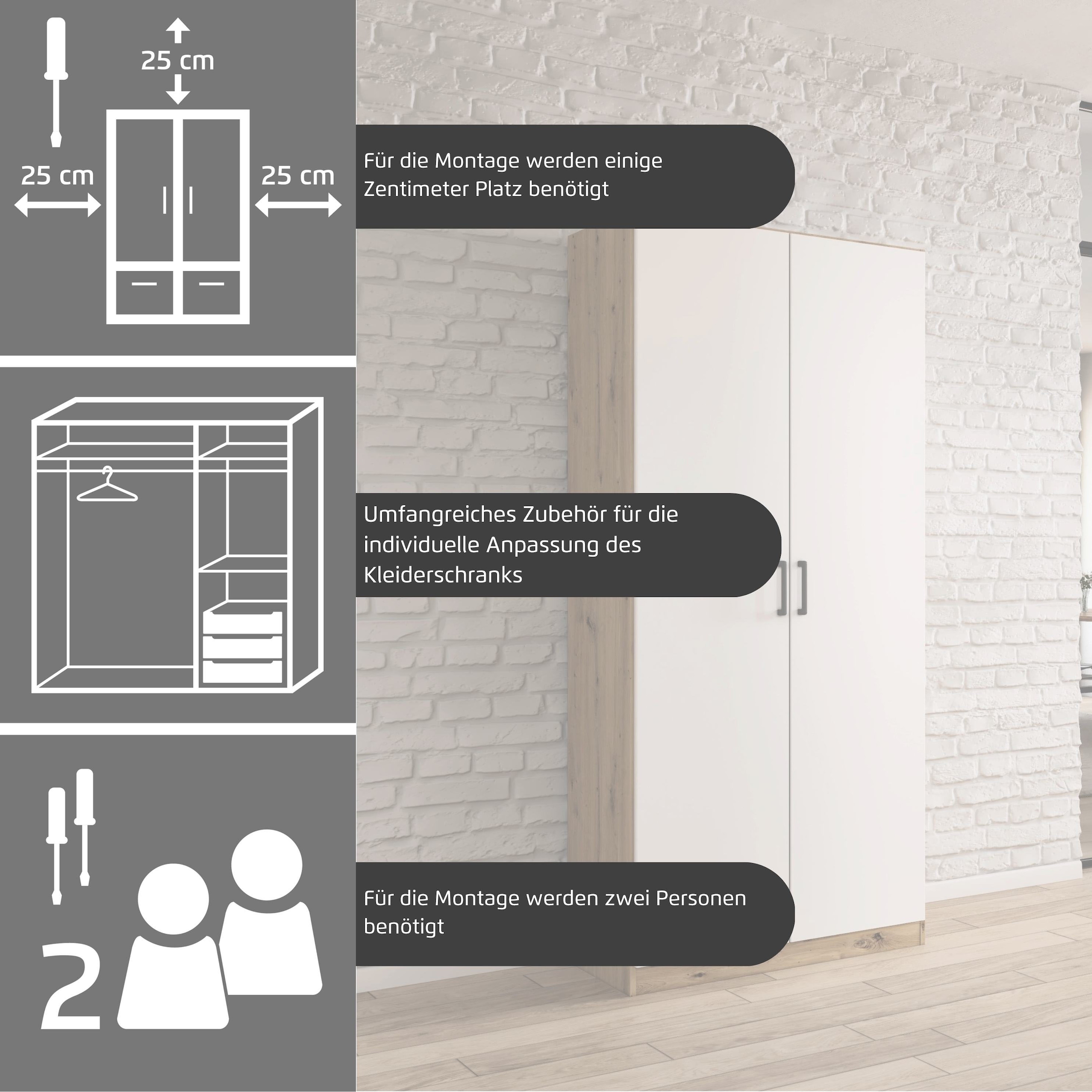 rauch Mehrzweckschrank »Garderobe Kleiderschrank Schrank Schuhschrank Putzschrank MINOSA« Breiten 47/69/91/136 cm, Höhen 197/210 cm, 