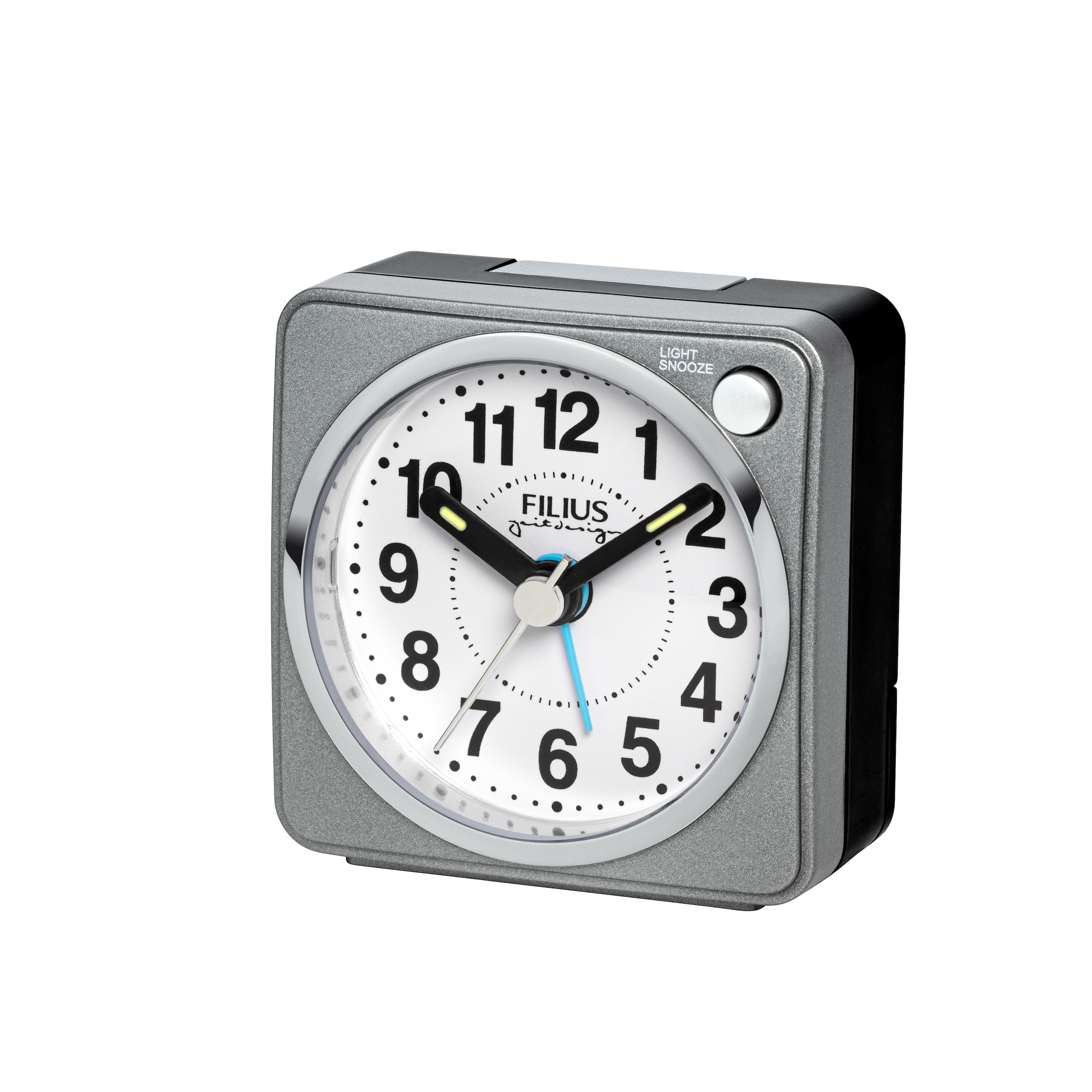 FILIUS zeitdesign Quarzwecker Wecker, Reisewecker, Schlafzimmer, Leuchtzeiger ,schleichende Sekunde