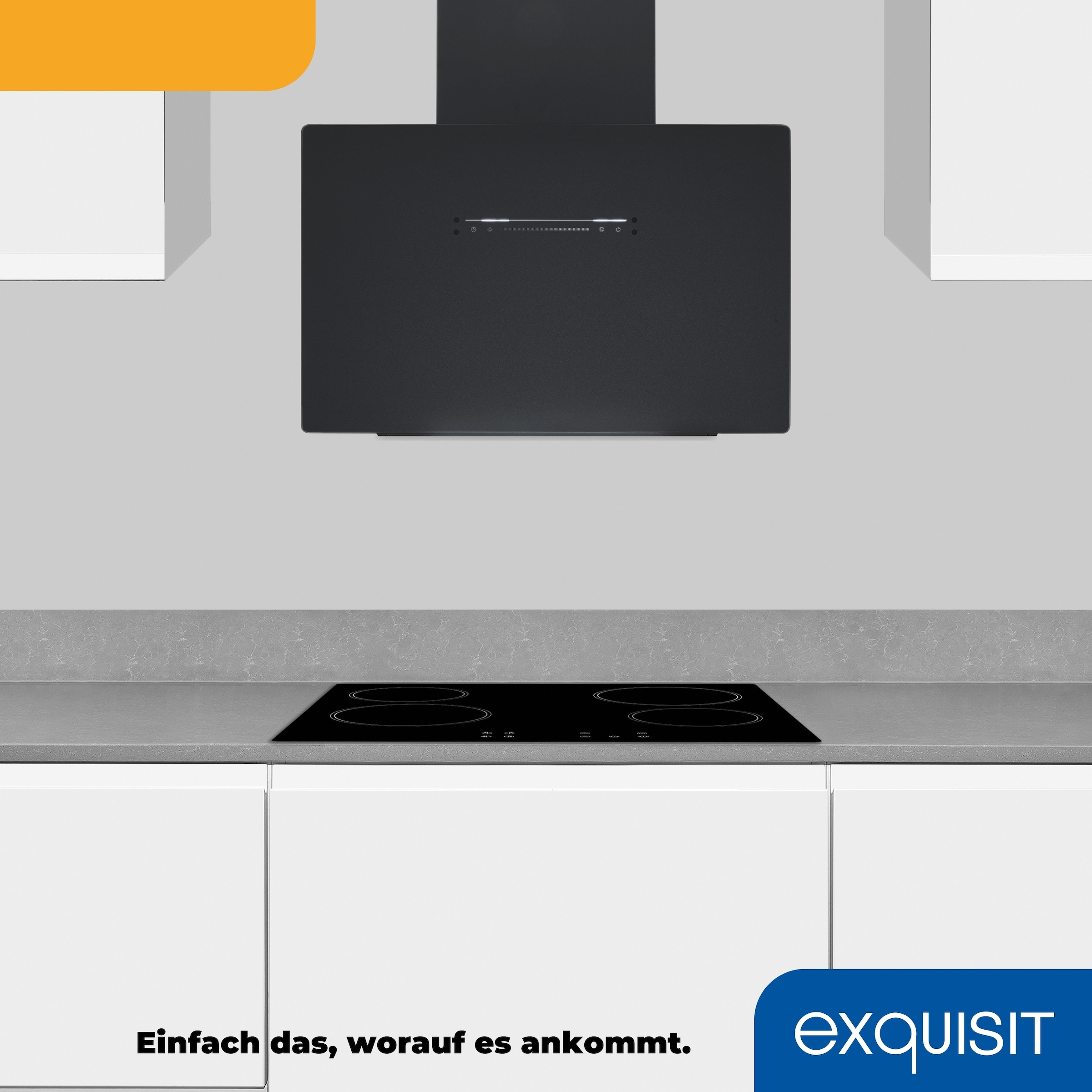 exquisit Kopffreihaube »KFD603-120 mattschwarz« Elegante Kopffreihaube in Mattschwarz per Fingertip zu bedienen