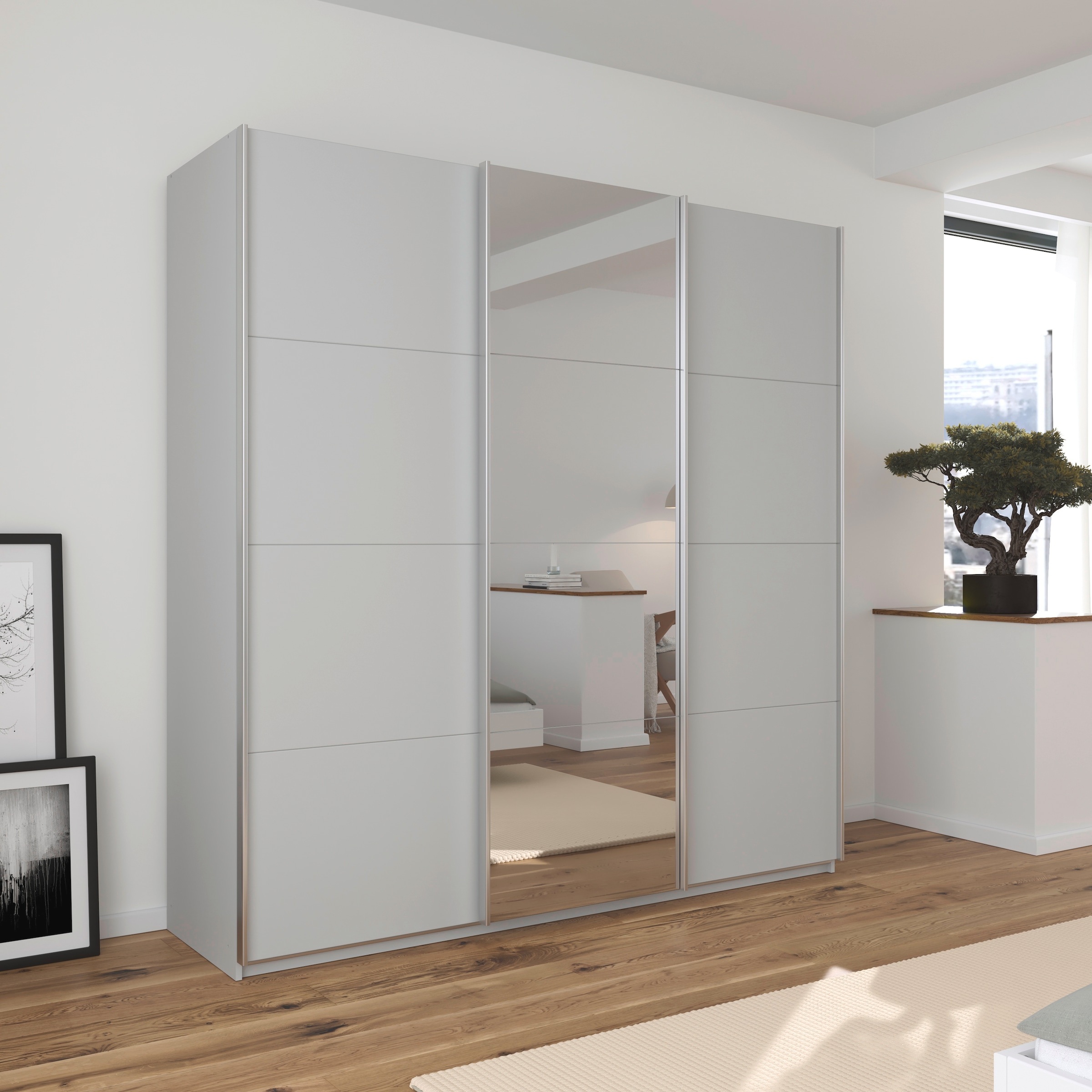 rauch Schwebetürenschrank »Kleiderschrank Schrank Garderobe AGORDO«, Top Innenausstattung, in 4 Breiten und 2 Höhen MADE IN GERMANY