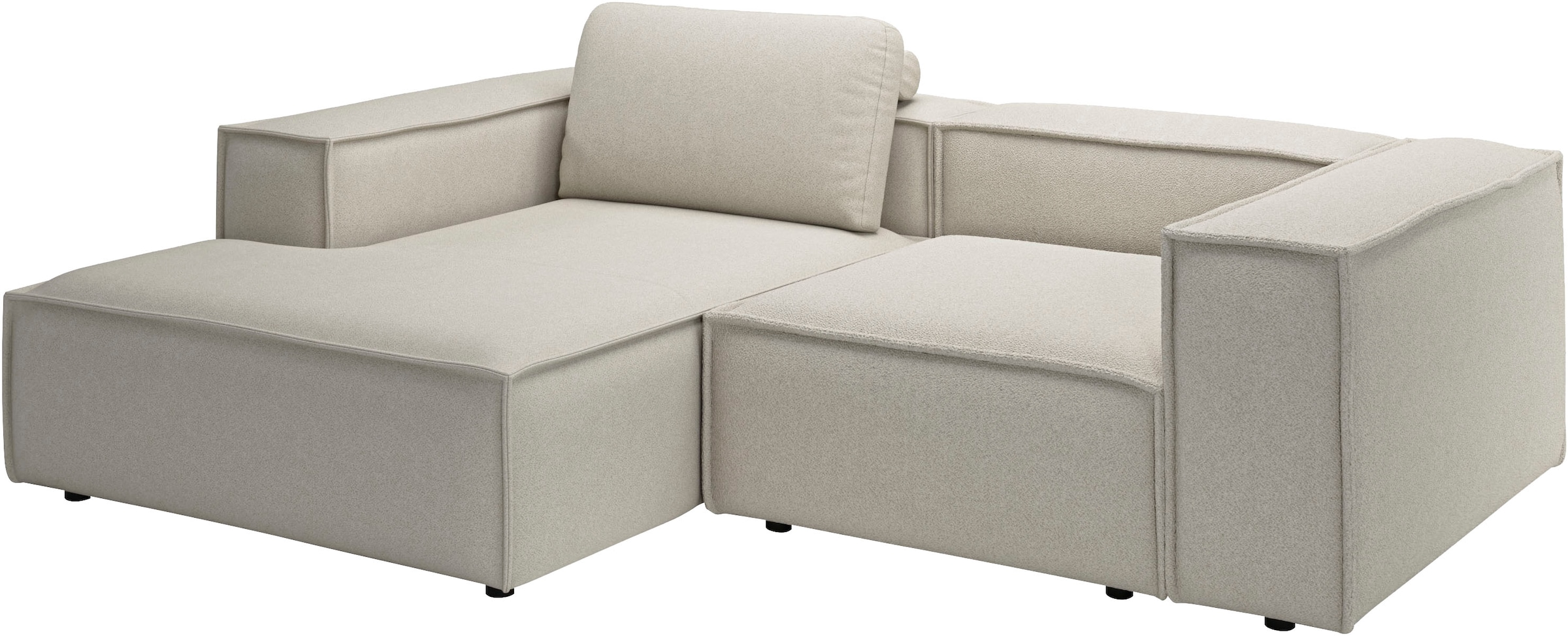 Places of Style Ecksofa »Watertown, kompakte L-Form, 246 cm breite für kleinere Räume«, modernes Ecksofa mit Feincordbezug, platzsparend & bequem
