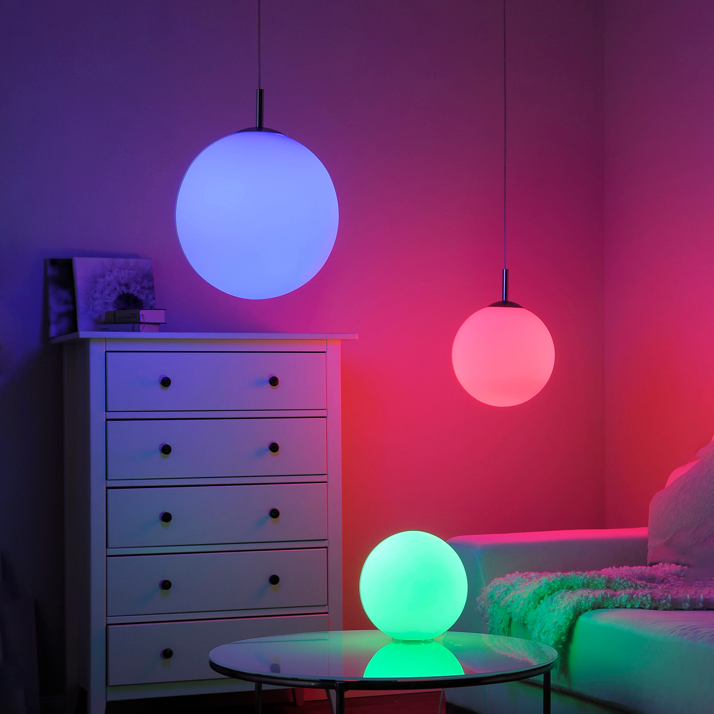 JUST LIGHT Pendelleuchte »Ls-BOLO«, 1 flammig, Leuchtmittel LED-Board | LED fest integriert, LED, RGB+tunable white, Fernbedienung, Infrarot inkl., Smarthome fähig