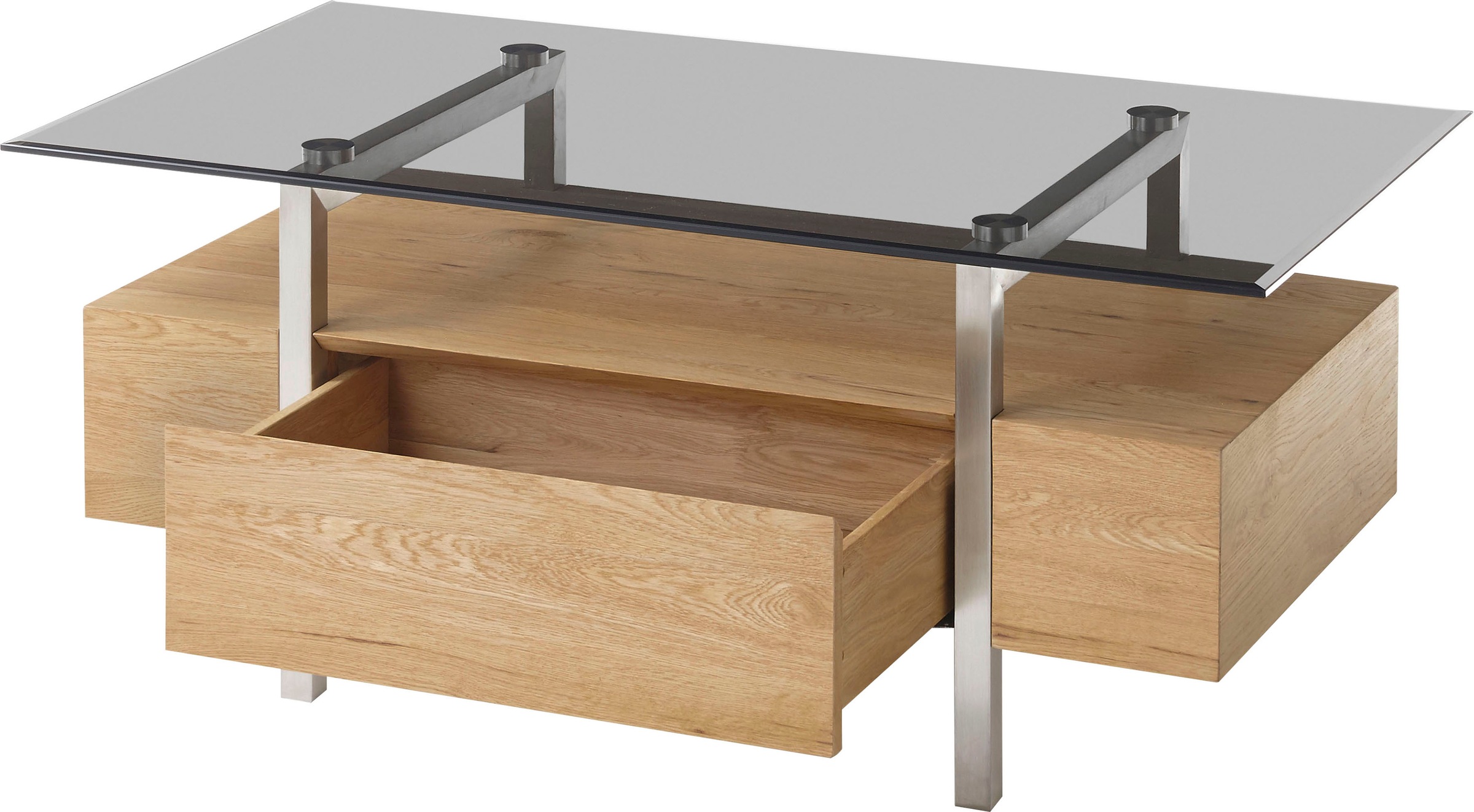 MCA in mit 1 Grau furniture »Hatfield«, Glas kaufen Schublade Couchtisch online