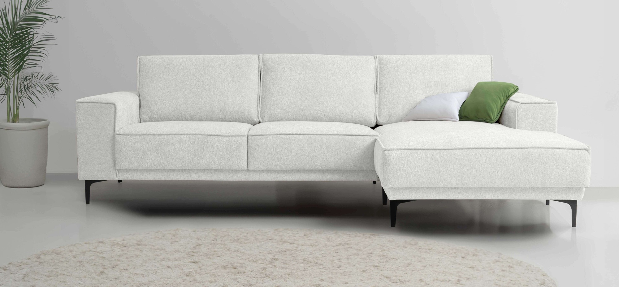 Places of Style Ecksofa »Polsterecke Oland, Struktur, Flachgewebe, Luxus-Mi günstig online kaufen