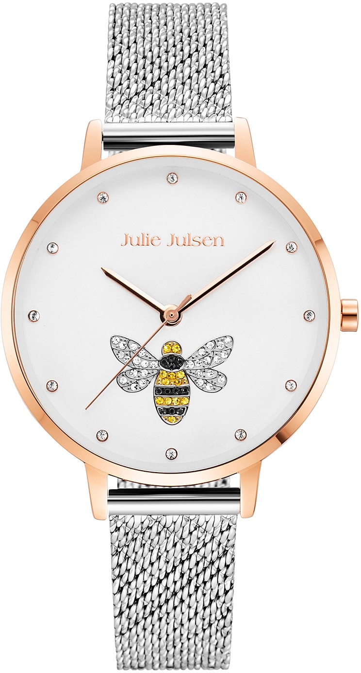 Julie Julsen Quarzuhr »Bee Rosé Silver, JJW1072RGSME«, Armbanduhr, Damenuhr günstig online kaufen