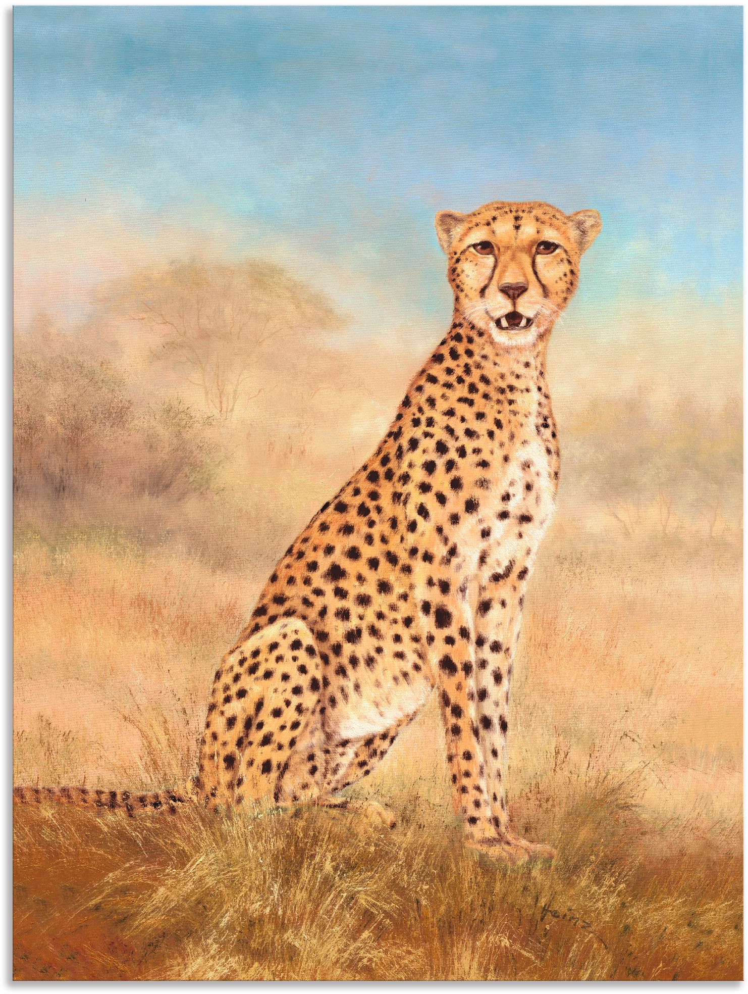 Artland Wandbild »Gepard Savanne«, Wildtiere, (1 St.), als Alubild, Outdoor günstig online kaufen