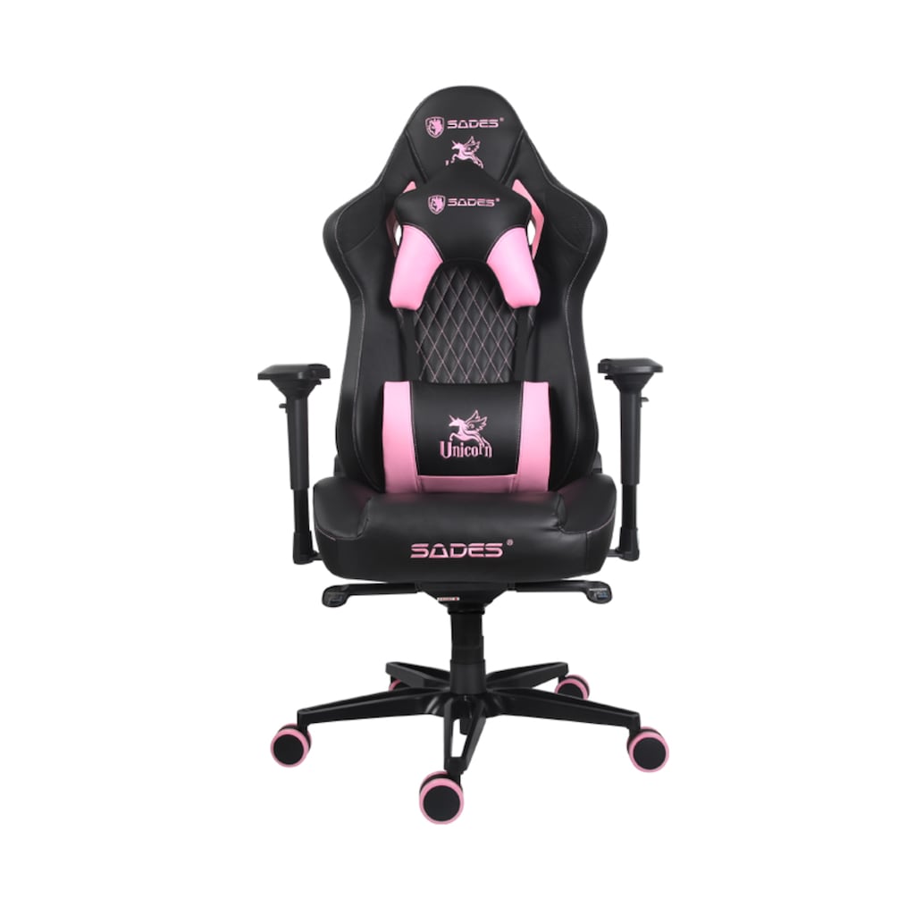 Sades Gaming-Stuhl »SADES Pegasus SA-AD5 Gaming Stuhl Büro-/Schreibtischstuhl schwarz/pink«, ergonomisch, Kunstleder