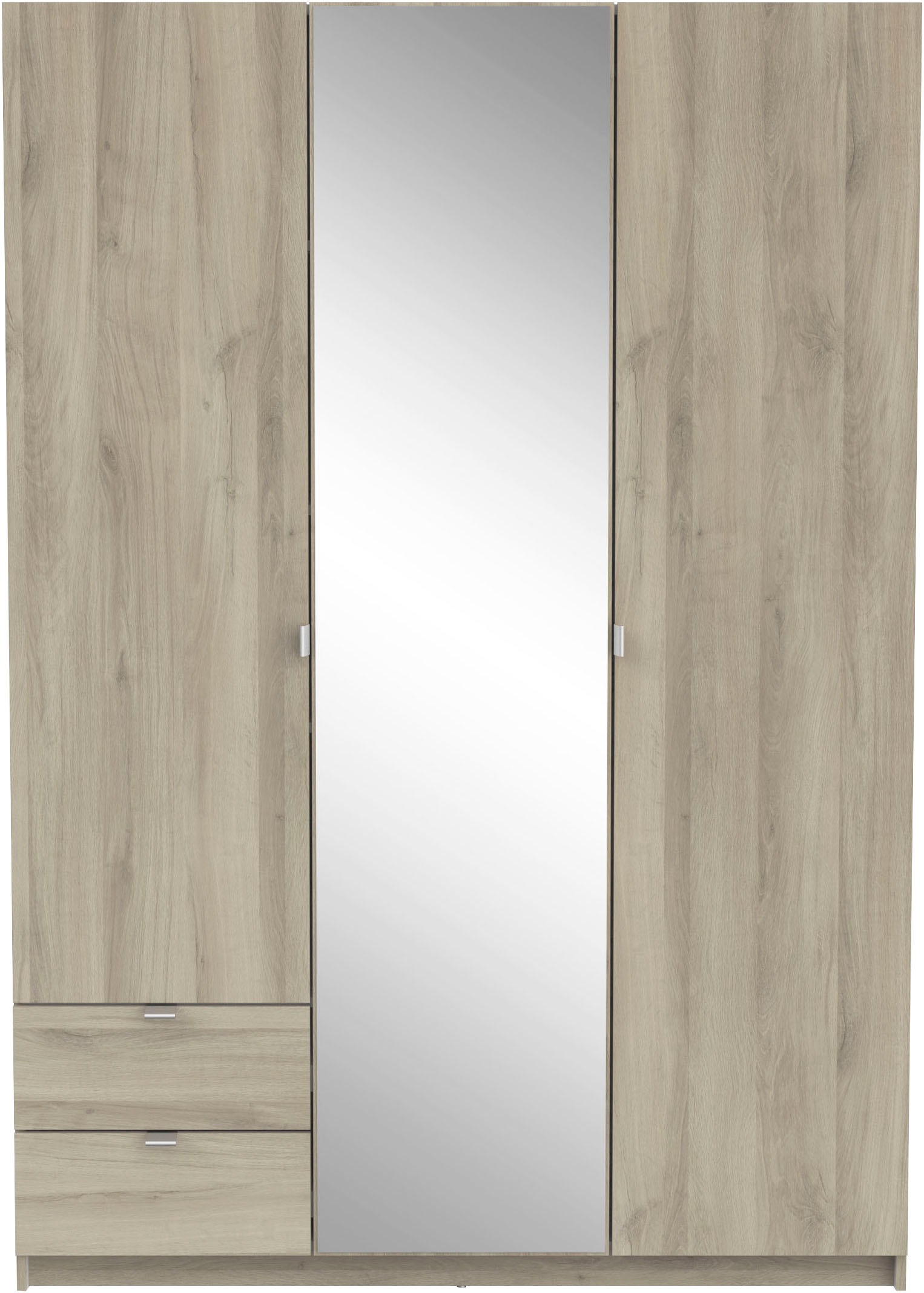 Demeyere GROUP Kleiderschrank »Mellie, mit Spiegel und 2 Schubladen, 3 Regale, 2 Kleiderstangen«, (H/B/ T ca. 191/134/52cm), maximaler Stauraum, Made in France