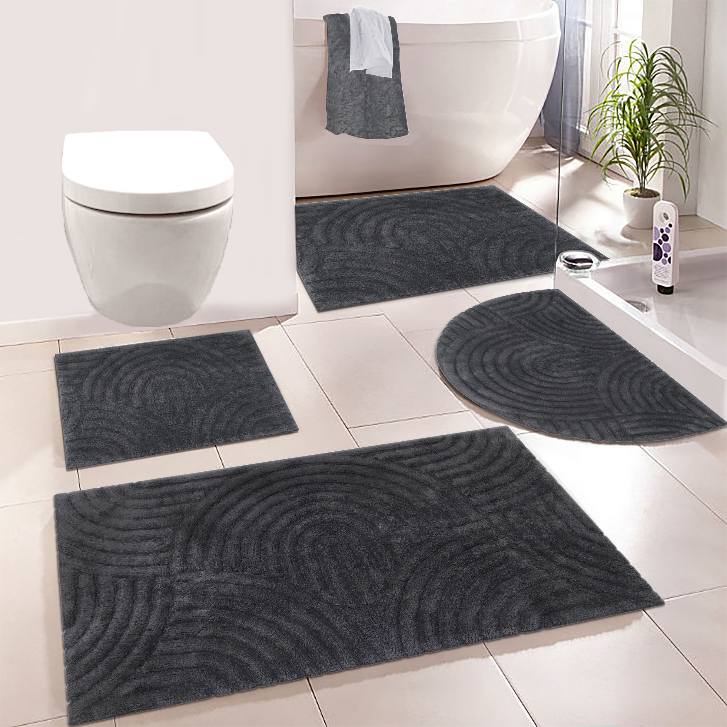 MY HOME Badematte »Juna, Badvorleger, Badezimmer Teppich, Zen, Scandi, Boho« Höhe 15 mm rutschhemmend beschichtet fußbodenheizungsgeeignet...