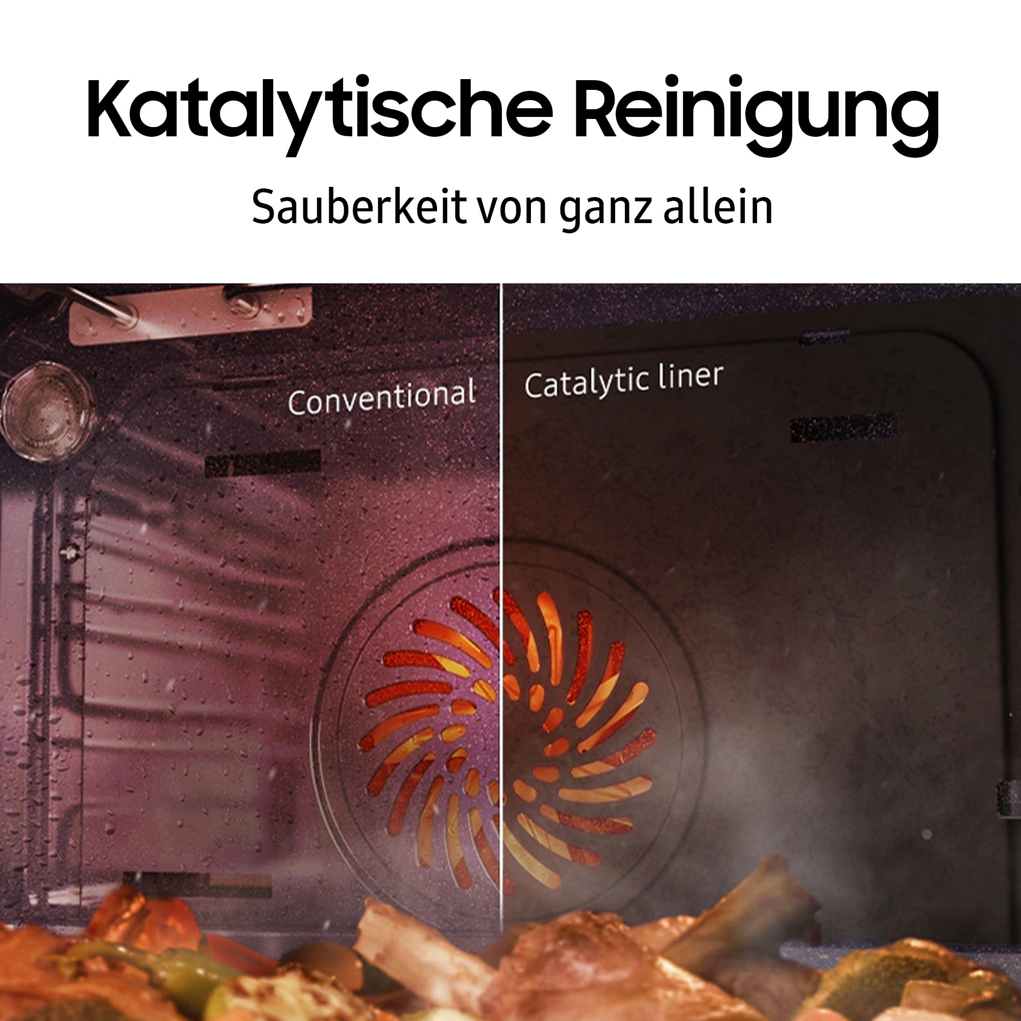 Samsung Einbaubackofen NV3300A »NV68A1140BS« mit katalytische Reinigung Sauberkeit von ganz allein. Dank katalytischer Rückwand