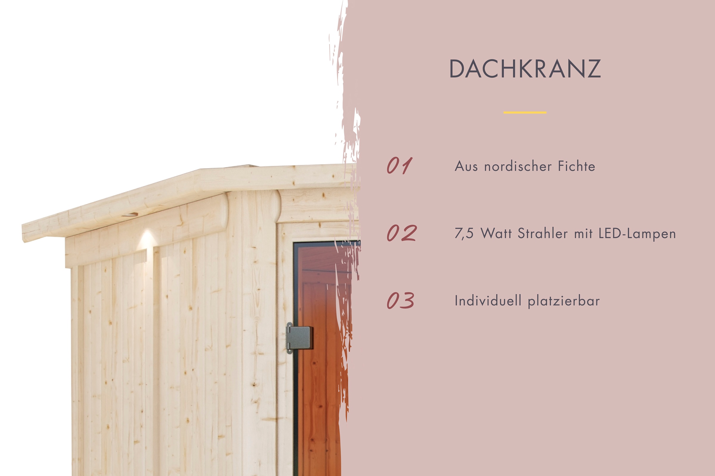 Karibu Sauna »Svea (Eckeinstieg)«, inklusive Ofenschutzgitter und Tür