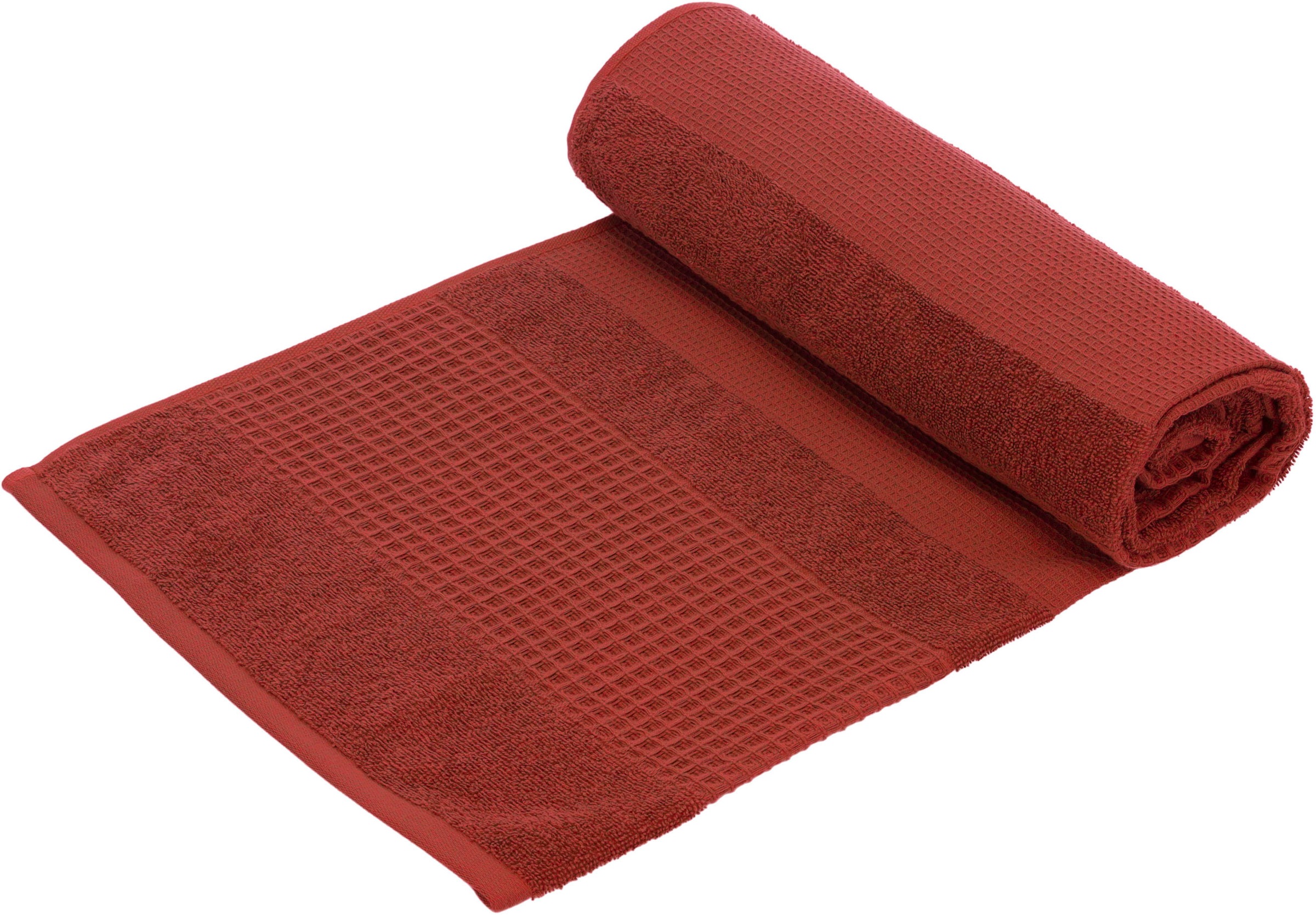 Hamamtuch »Shallow« Yogatuch - passend für jede Matte rot Waffelpiqué, Baumwolle B/L: 67cmx180cm, 1 Stk., Waffelpiqué