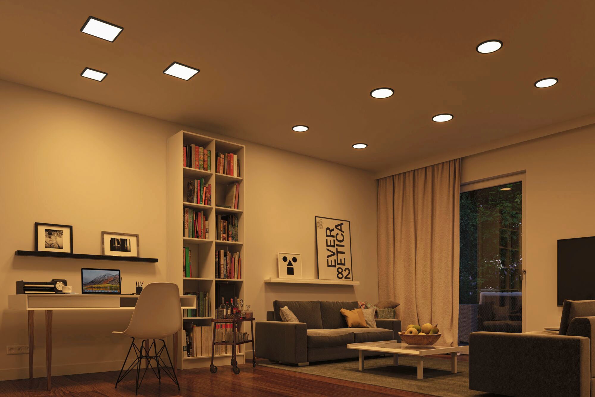 Paulmann LED Einbauleuchte »LED Einbaupanel Areo VariFit IP44 rund 175mm 3000K Schwarz dimmbar«, 1 flammig, LED Einbaupanel Areo VariFit IP44 rund 175mm 3000K Schwarz dimmbar