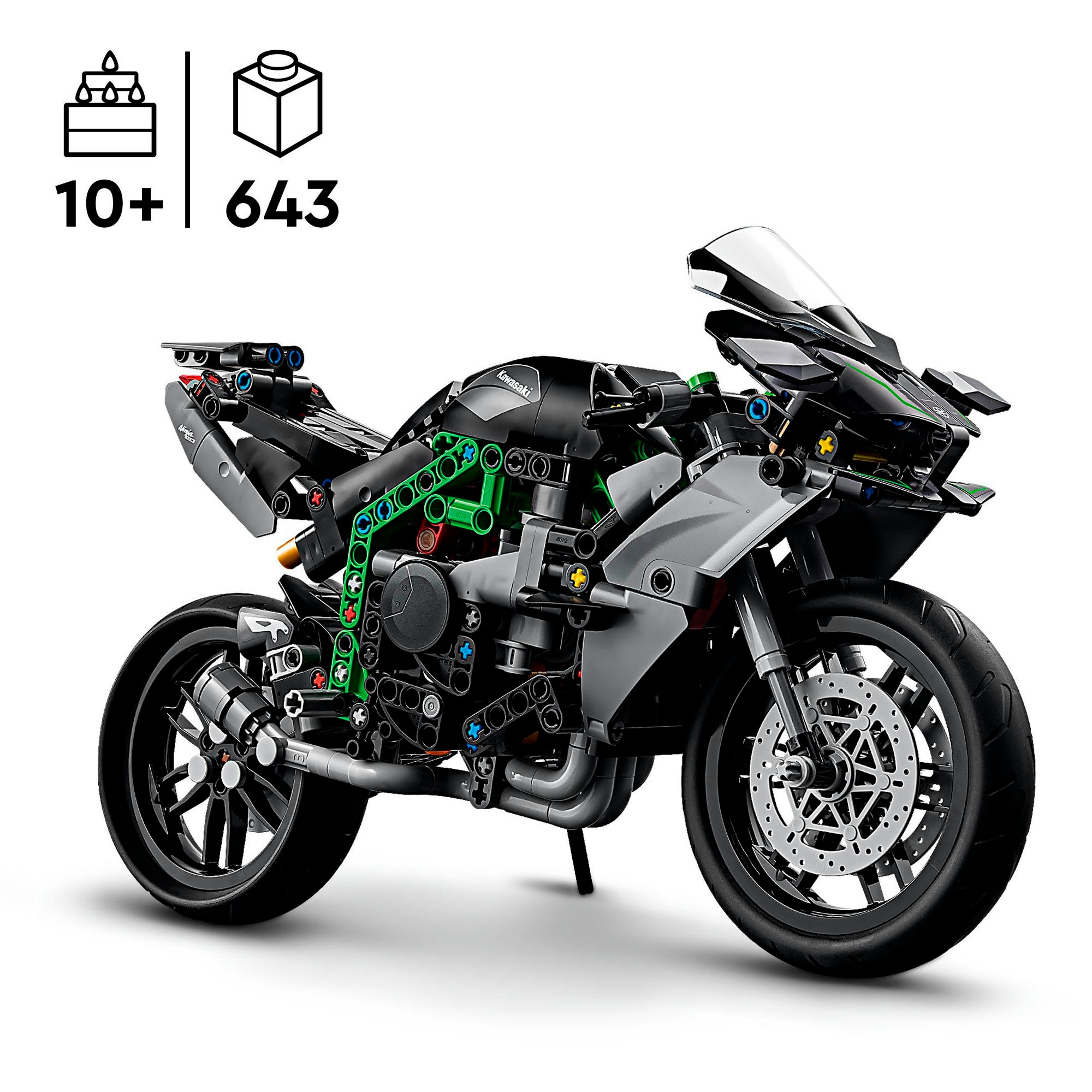 LEGO® Konstruktionsspielsteine »Kawasaki Ninja H2R Motorrad (42170), LEGO® Technic«, (643 St.), Made in Europe