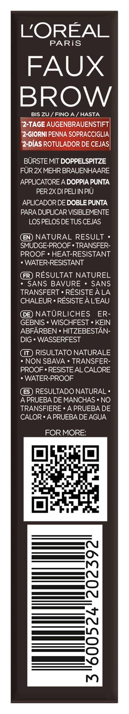 L'ORÉAL PARIS Augenbrauen-Stift »INFAILLIBLE BROWS FAUX BROW AUGENBRAUENSTIFT« für doppeltes Augenbrauenvolumen