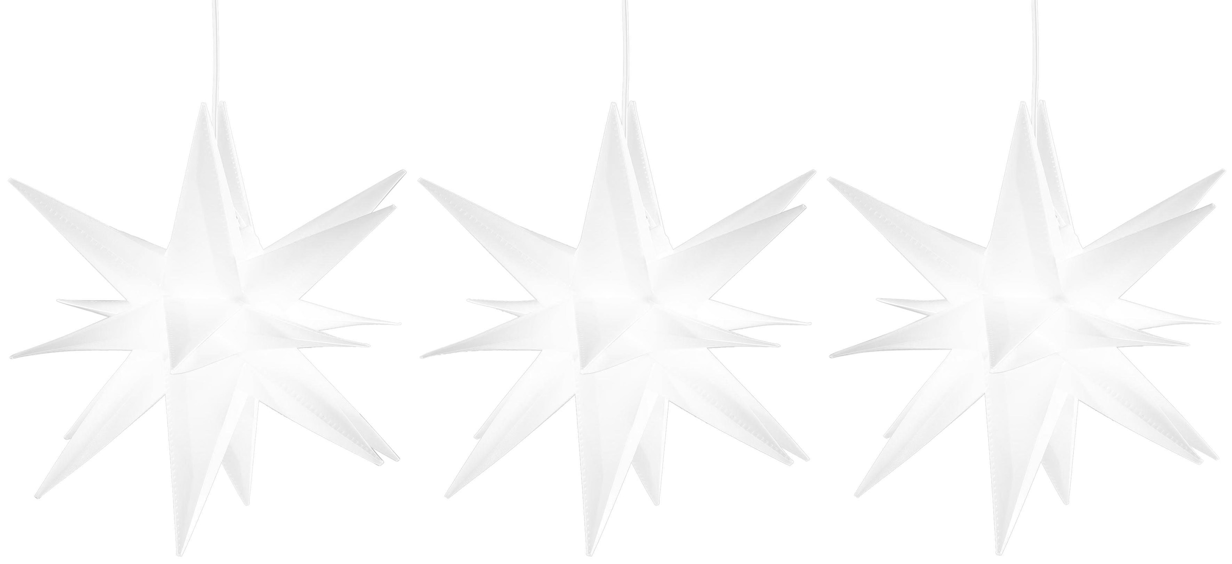 my home LED Stern »Weihnachtsstern« LED-Modul Warmweiß 3D-Optik, Batteriebetrieb, Ø 25 cm, Weihnachtsdeko aussen