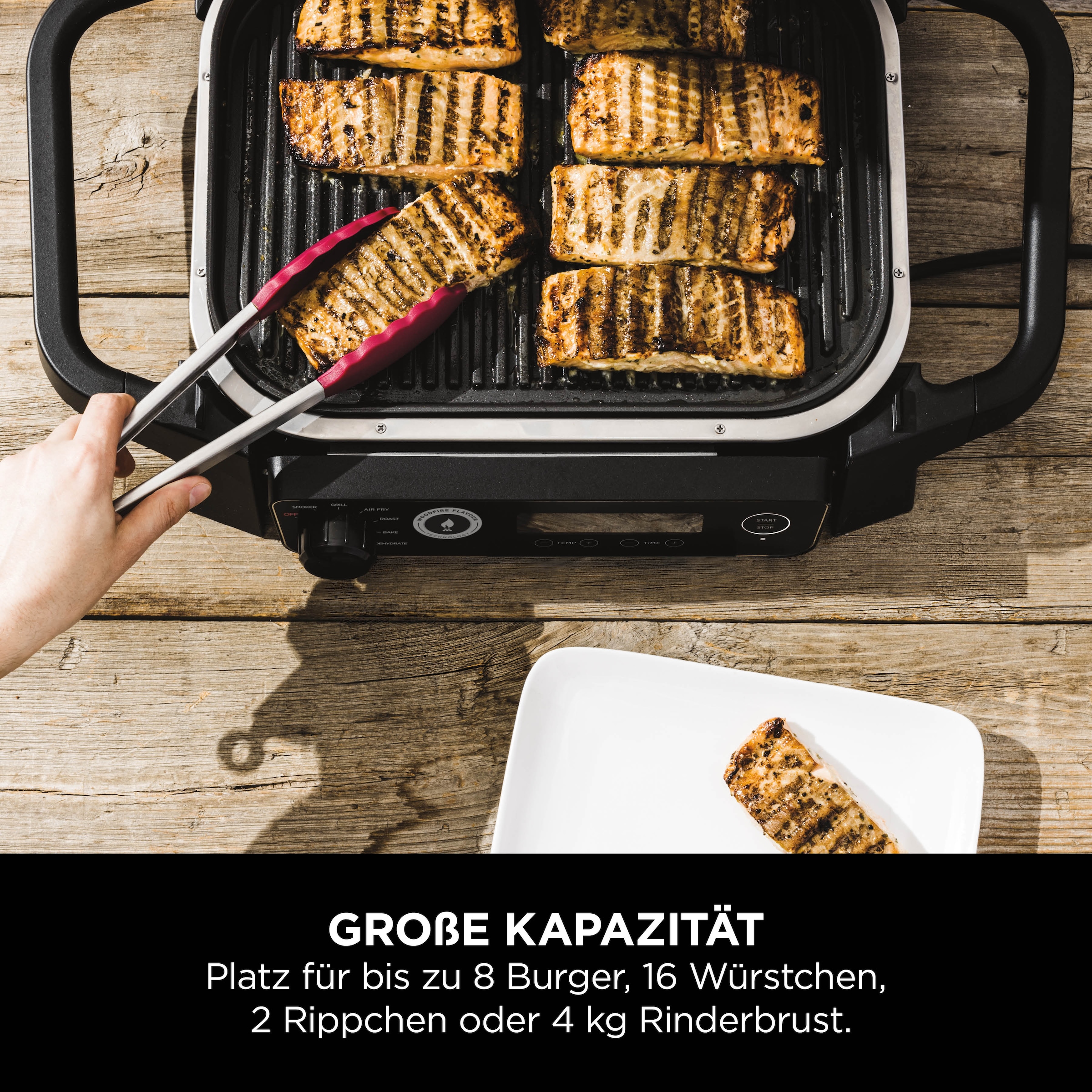 NINJA Tischgrill »Ninja Woodfire OG701EU«, 2400 W, Elektrischer Outdoor Grill