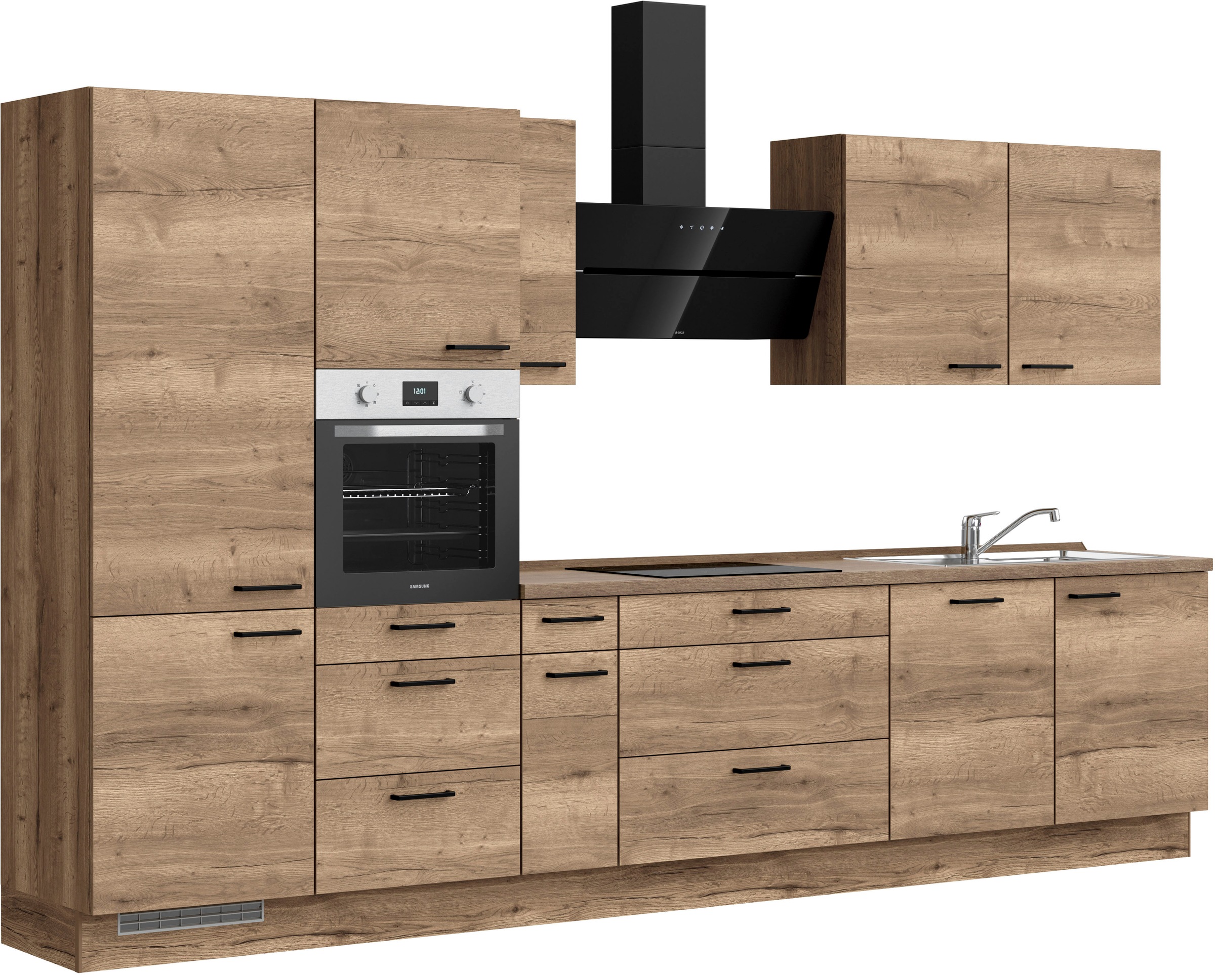 nobilia® Küchenzeile »"Structura II"«, vormontiert, Ausrichtung wählbar, Breite 360 cm, wahlw. mit E-Geräten