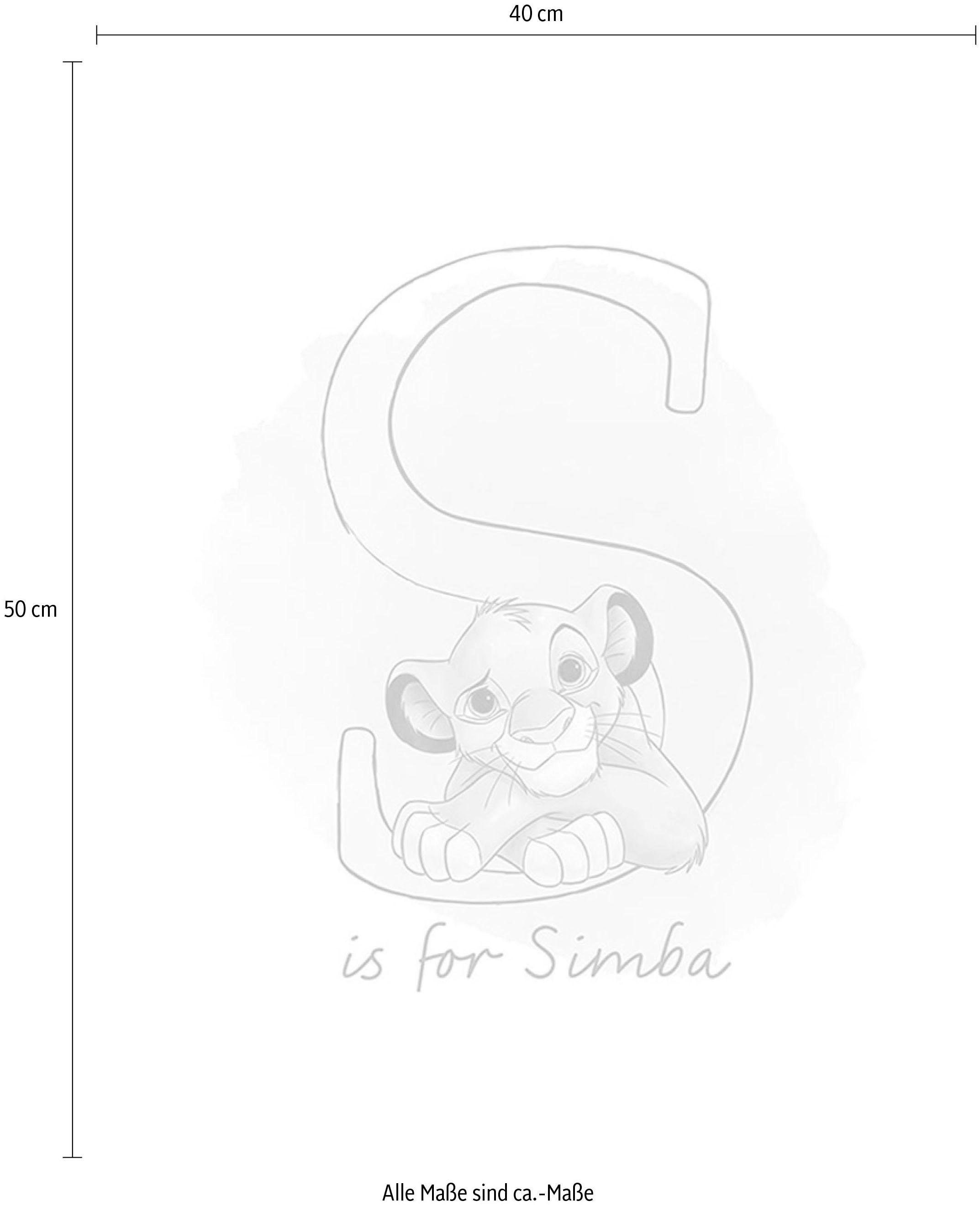 Komar Bild »S like Simba«, Disney, (1 St.), Wandbild zur Dekoration im Kinderzimmer - ohne Rahmen