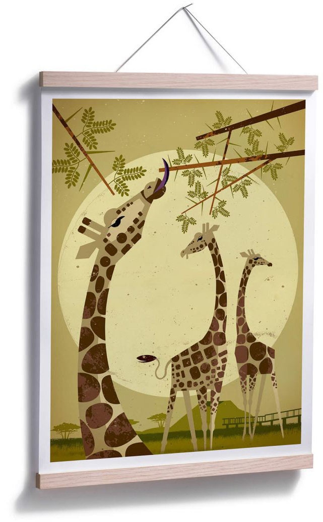 Wall-Art Poster »Giraffes«, Tiere, (1 St.), Poster ohne Bilderrahmen