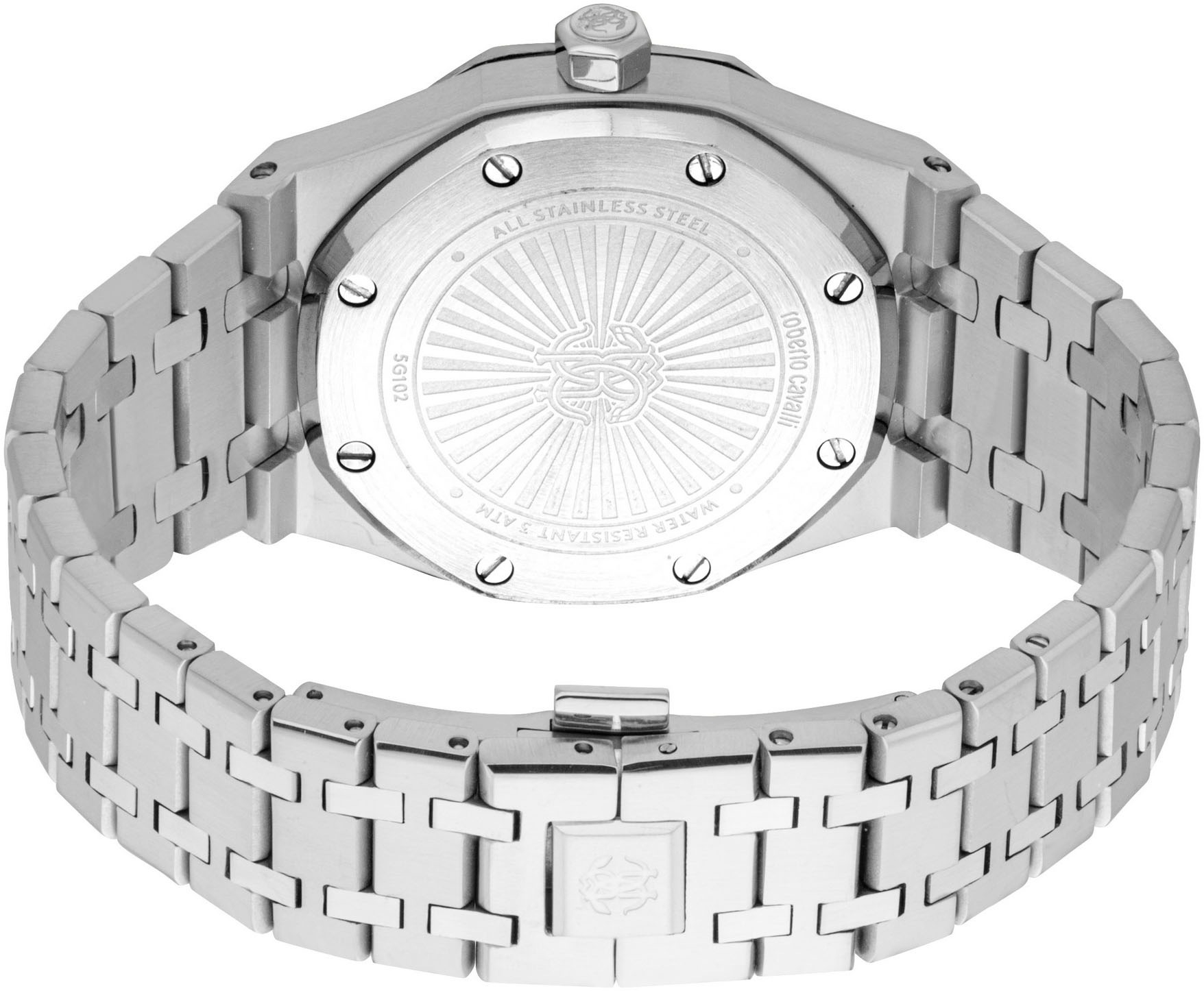 roberto cavalli Quarzuhr »Uomo Ottagono« Armbanduhr, Herrenuhr, Edelstahlarmband, analog, Tag