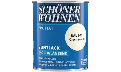 SCHÖNER WOHNEN-Kollektion Lack »Protect Buntlack«, (1), 750 ml, cremeweiß RAL 9001,... kaufen