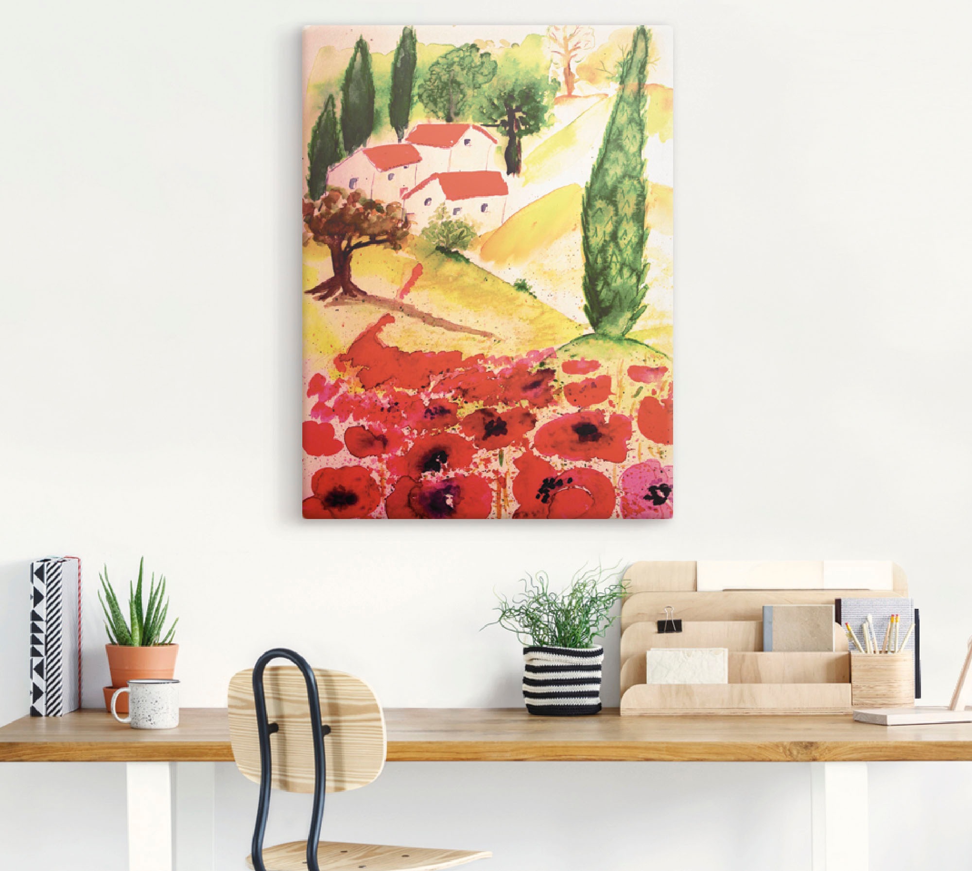 Artland Leinwandbild »Sommer in der Toskana« Europa 1 Stk. tlg. auf Keilrah günstig online kaufen