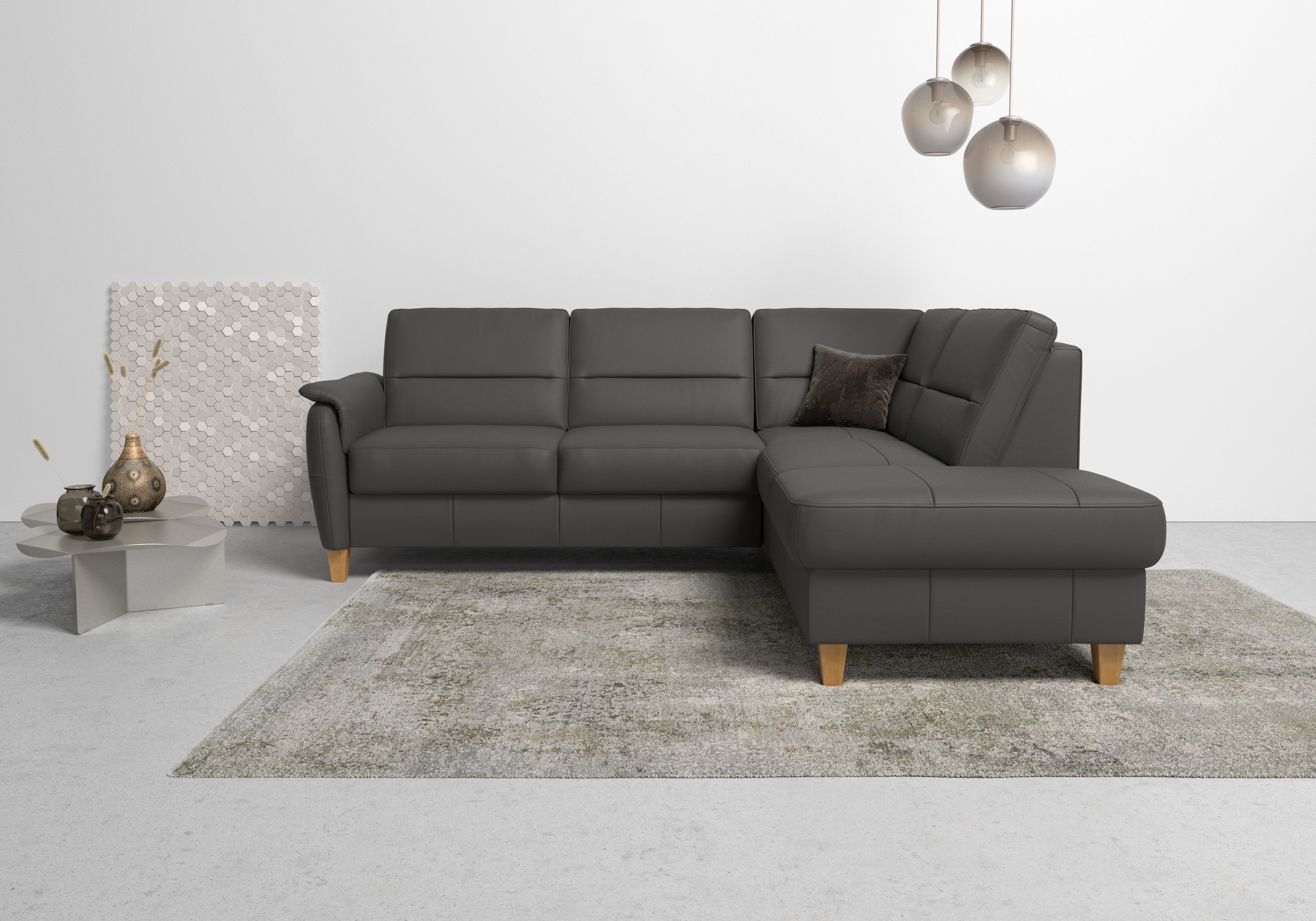 Home affaire Ecksofa »Palmera L-Form«, Federkern, wahlweise mit Bettfunktion und mit/ohne Stauraum