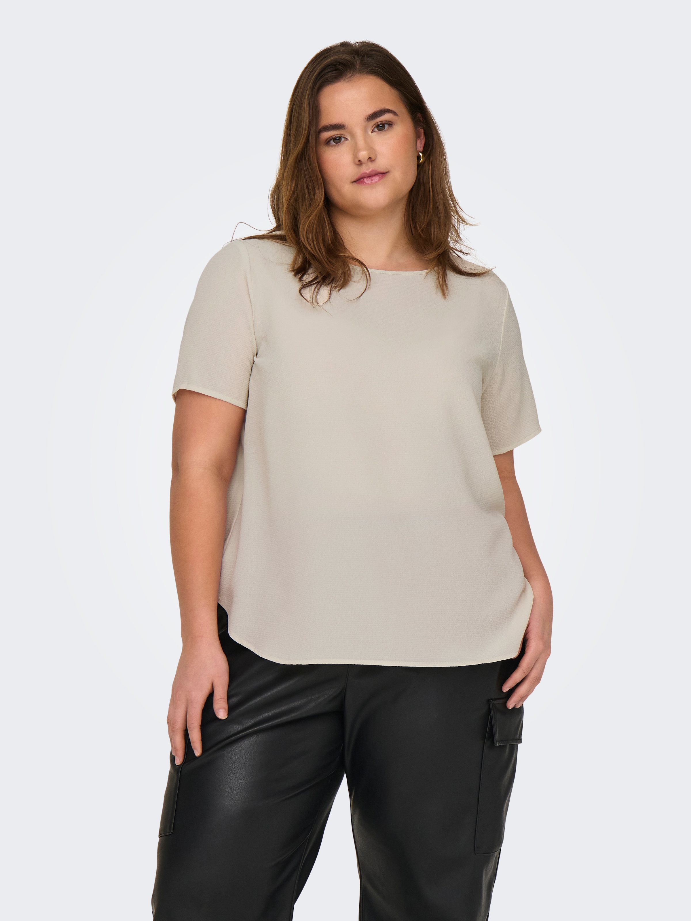 Only Carmakoma Shirtbluse »Carvica Ss Top Wvn Noos« Materialmix, Regular Fit
