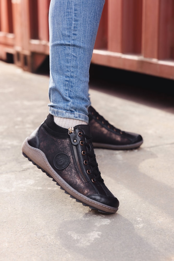 Remonte Schnürboots, Flats, Komfortschuh, Boots mit seitlichem Reißverschluss