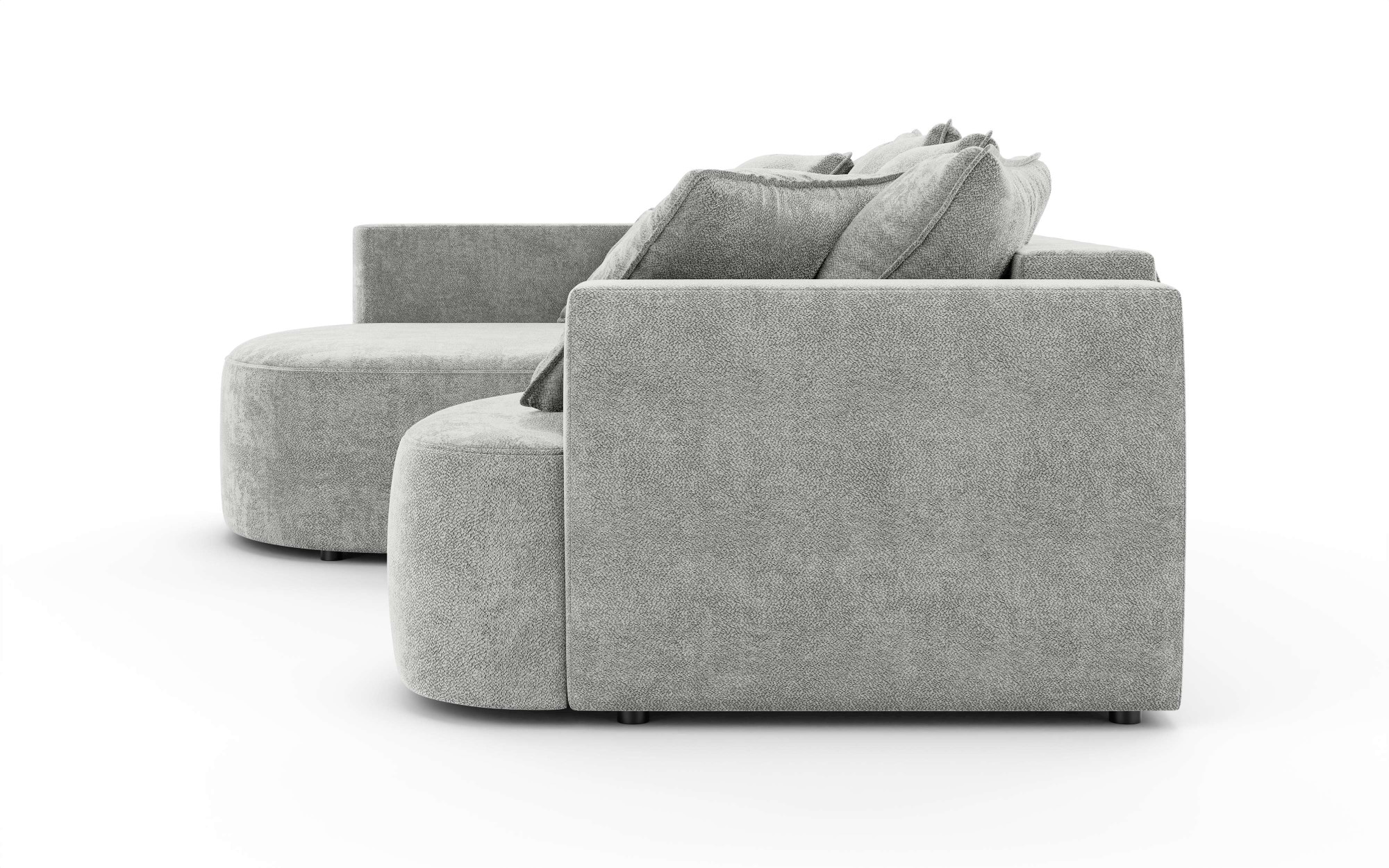 INOSIGN Ecksofa »Kahekili, Schlafsofa mit Bettkasten, Maße B/T/H: 255/181/90/ cm«, L-Form mit Wellenunterfederung, 7 Rückenkissen und 2 Zierkissen