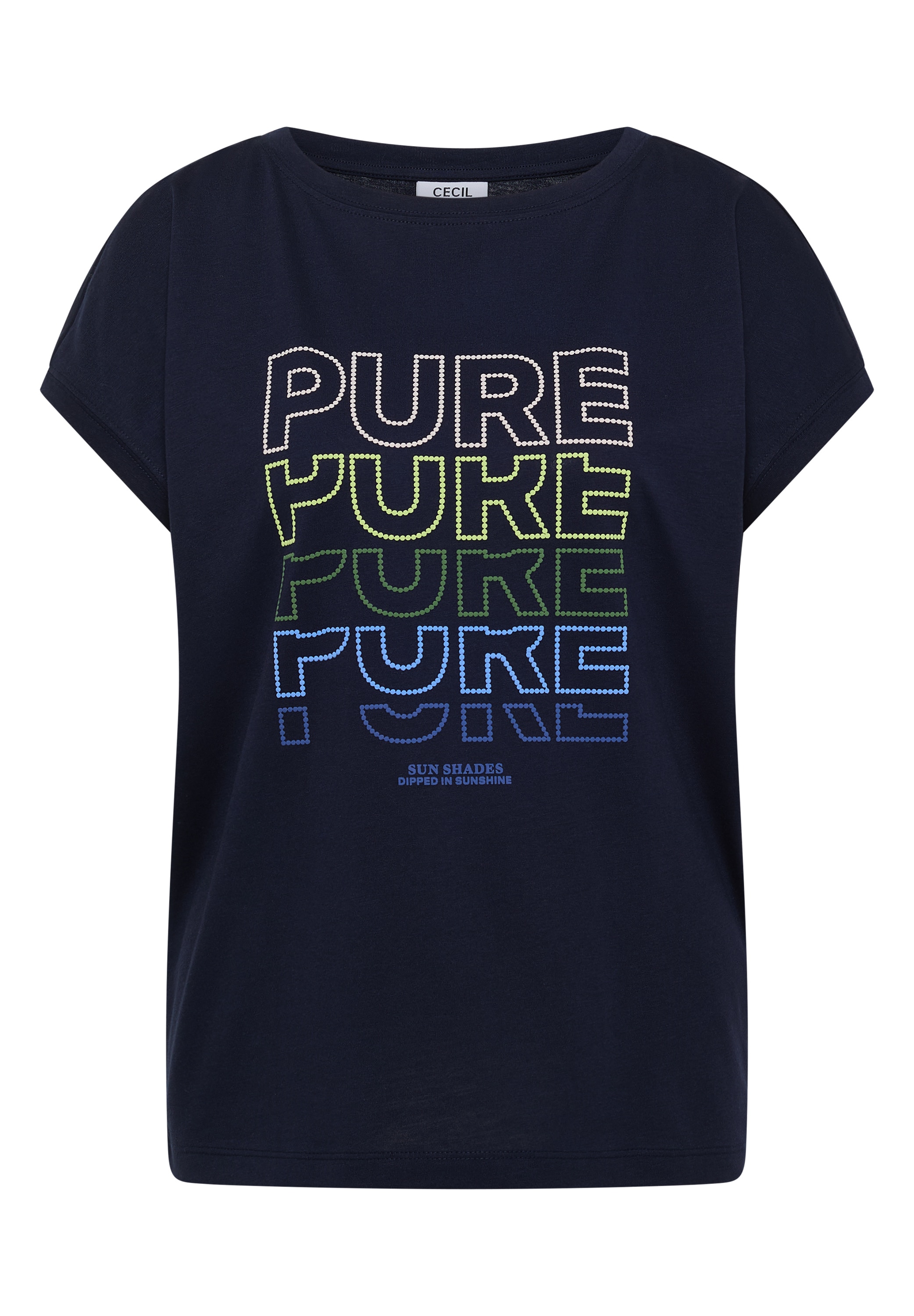 Cecil Kurzarmshirt Sommershirt mit Boat Neck und Frontprint