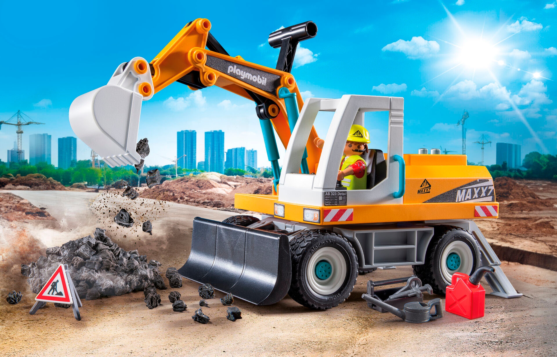 Playmobil® Konstruktions-Spielset »Großer Bagger (71749), Playmobil Action Heroes«, (32 St.), Made in Germany