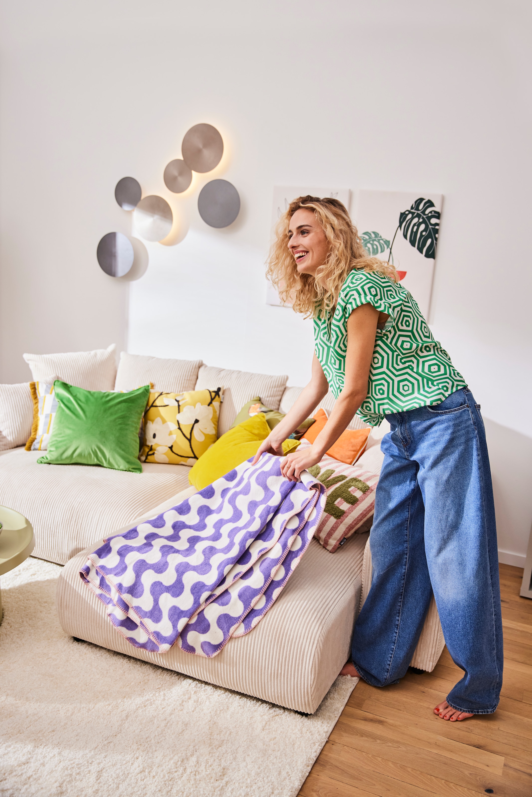 IBENA Wohndecke »Wohndecke Luton«, mit stylischem Wellendesign
