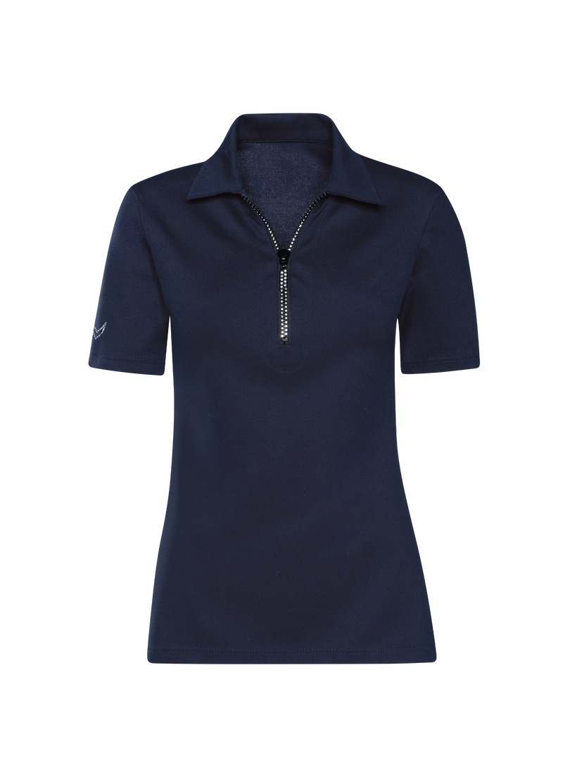Trigema Poloshirt »TRIGEMA Slim Fit Poloshirt mit Kristallsteinen«, (1 tlg.)