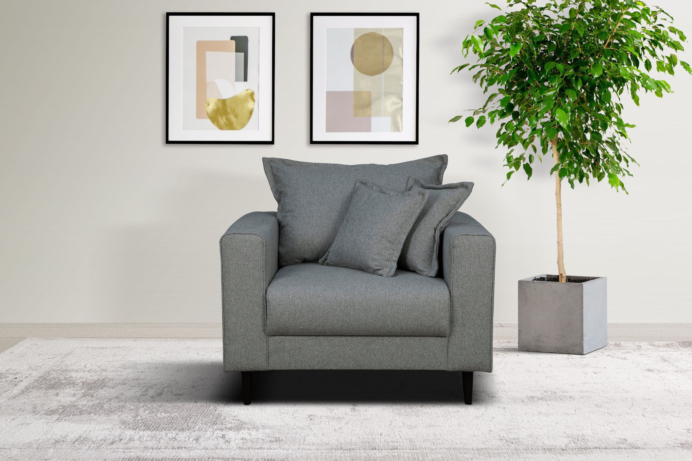 Home affaire Sessel »VEYRAS Loungesessel, Maße B/T/H: 95/84/76 cm«, mit Wel günstig online kaufen