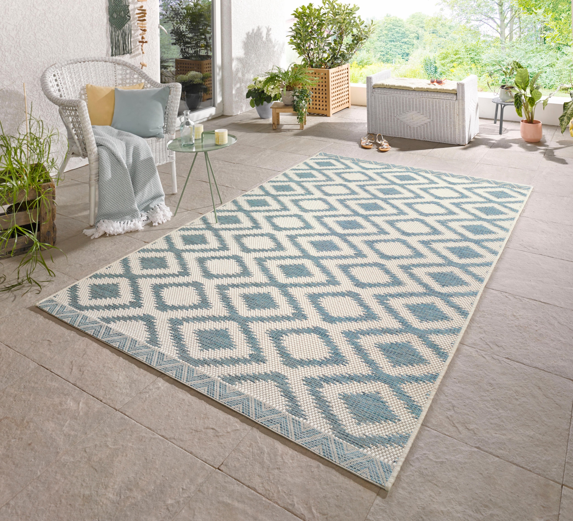 NORTHRUGS Teppich »Isle«, rechteckig, 4 mm Höhe, In-und Outdoor geeignet, Strapazierfähig und pflegeleicht, Flachgewebe