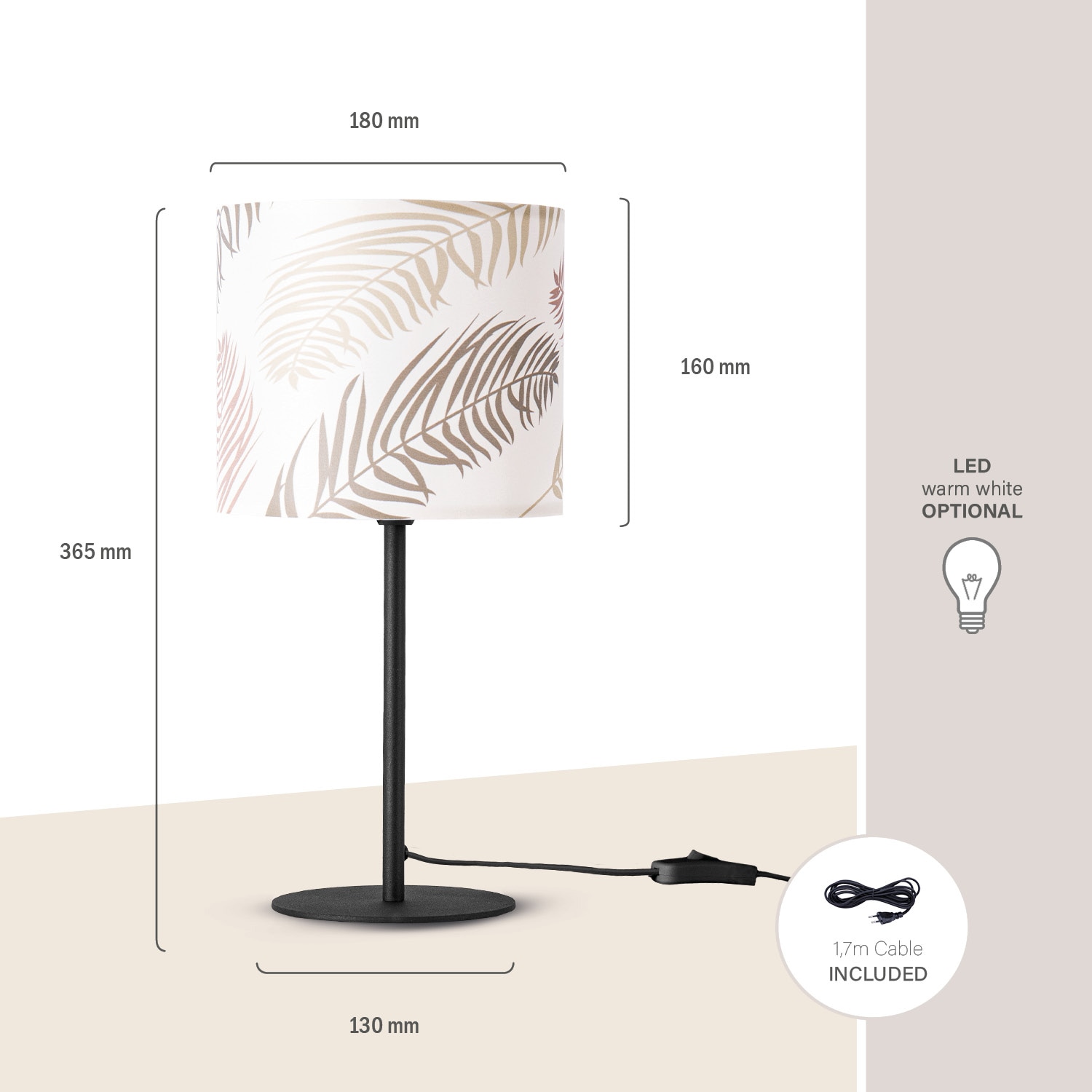 Paco Home Tischleuchte »Kuba 123« E14 Schreib Nacht Leselampe Zimmer Wohnzimmer Jungle