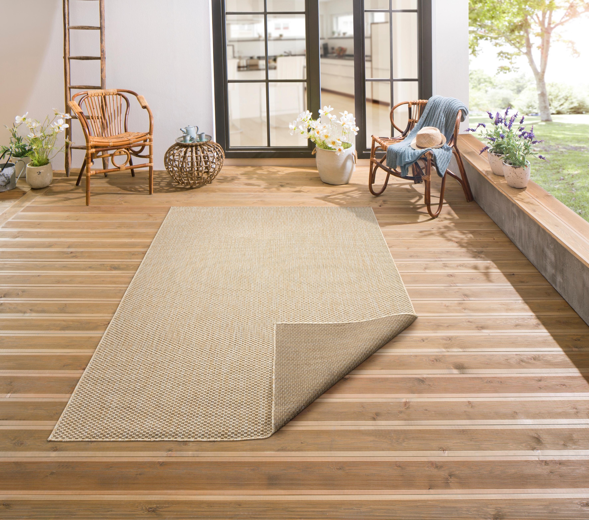 bestellen »Rhodos«, und my bequem geeignet, UV-beständig Teppich In-und home Outdoor Sisal-Optik, rechteckig, & Wetterfest schnell